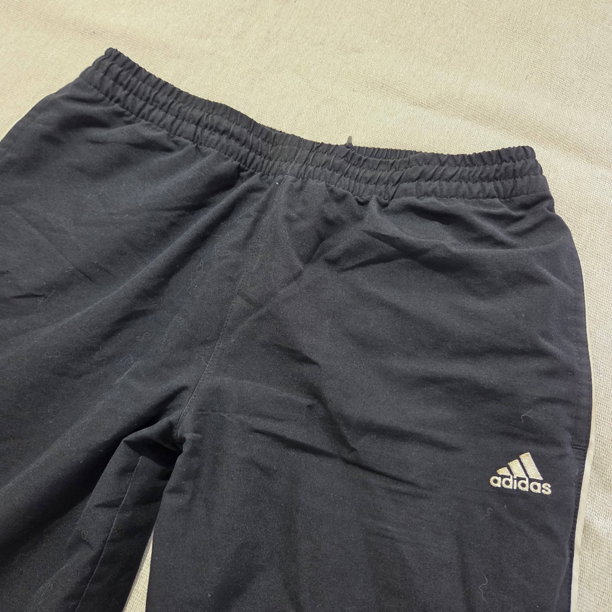 Adidas Women's Black Track Pants With White Side Stripes Baggy Vintage 2000s — photo 3 of 5