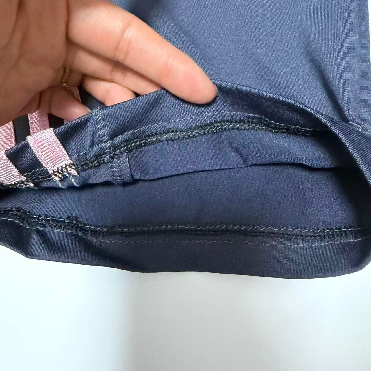 Adidas Women's Navy & Pink Three-Stripe Yoga Pants — photo 5 of 10
