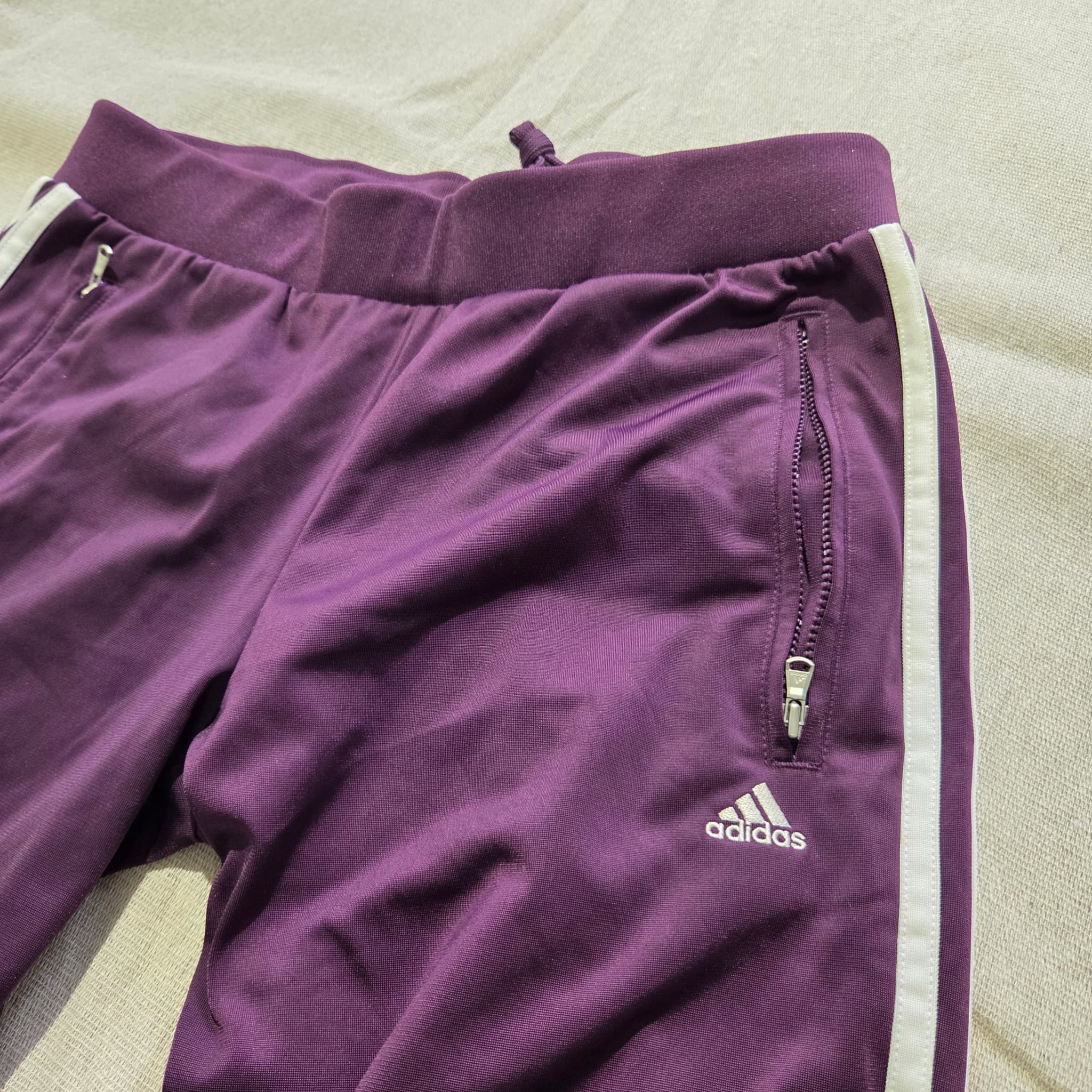 Adidas Women's Purple 3-Stripe Track Pants Baggy Vintage 2000s Release Size L — photo 2 of 4