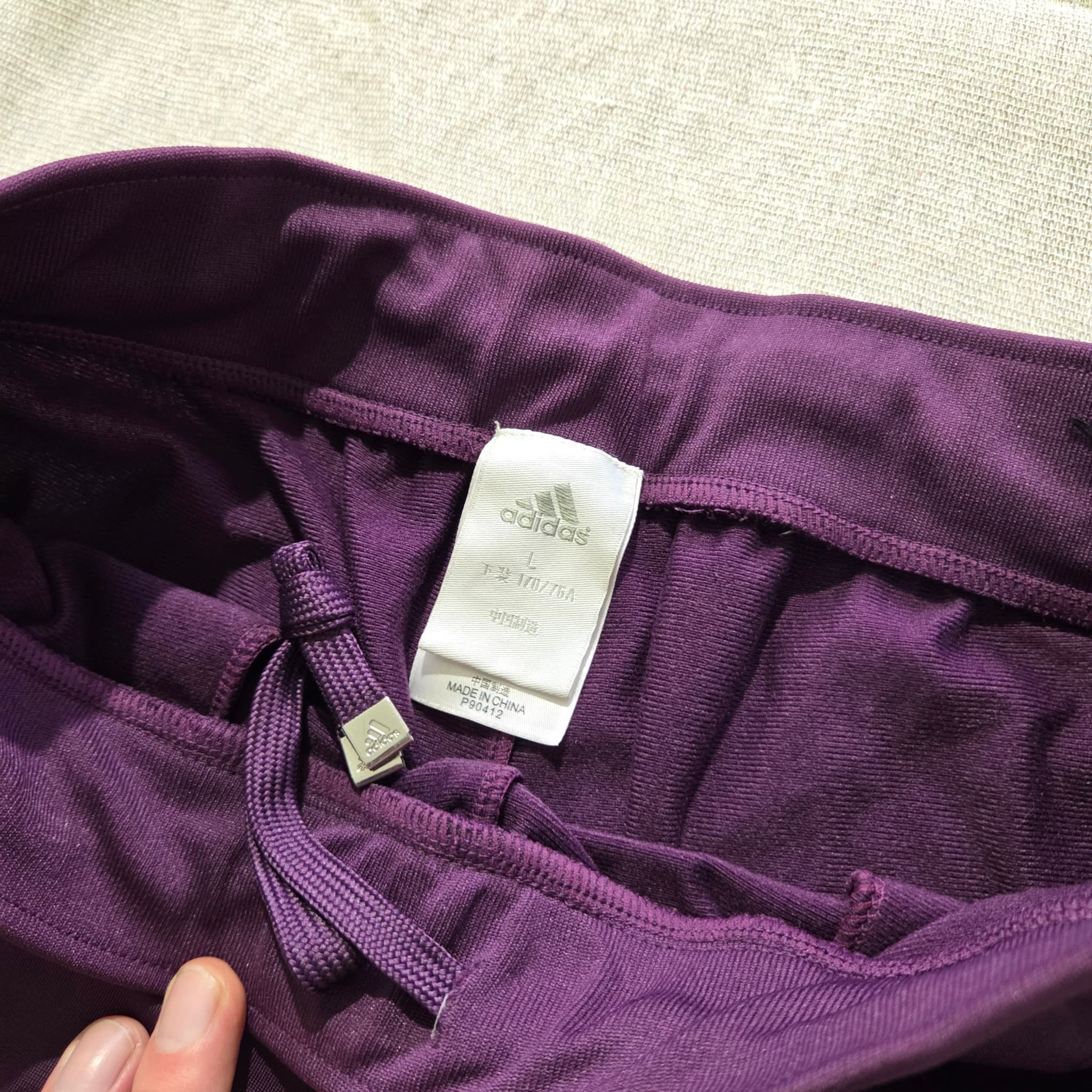 Adidas Women's Purple 3-Stripe Track Pants Baggy Vintage 2000s Release Size L — photo 3 of 4