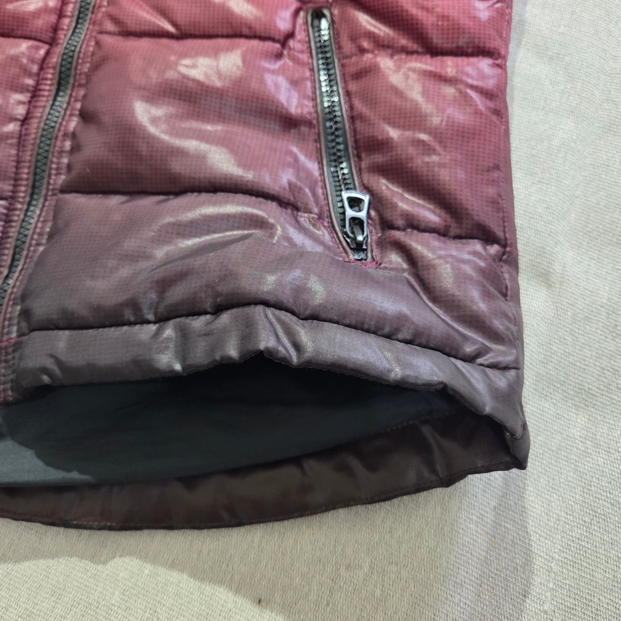 Aqua Blues Red And Black Ombre Puffer Vest — photo 2 of 9