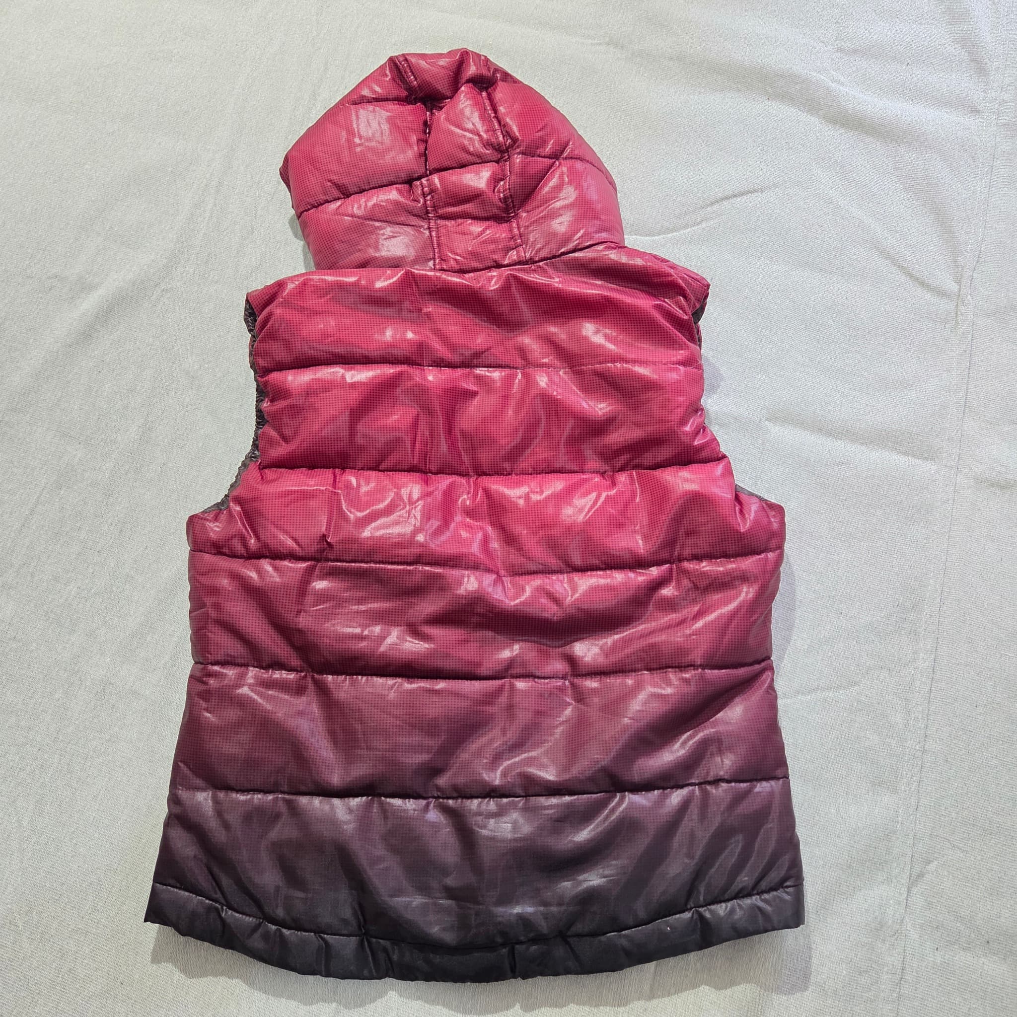 Aqua Blues Red And Black Ombre Puffer Vest — photo 6 of 9
