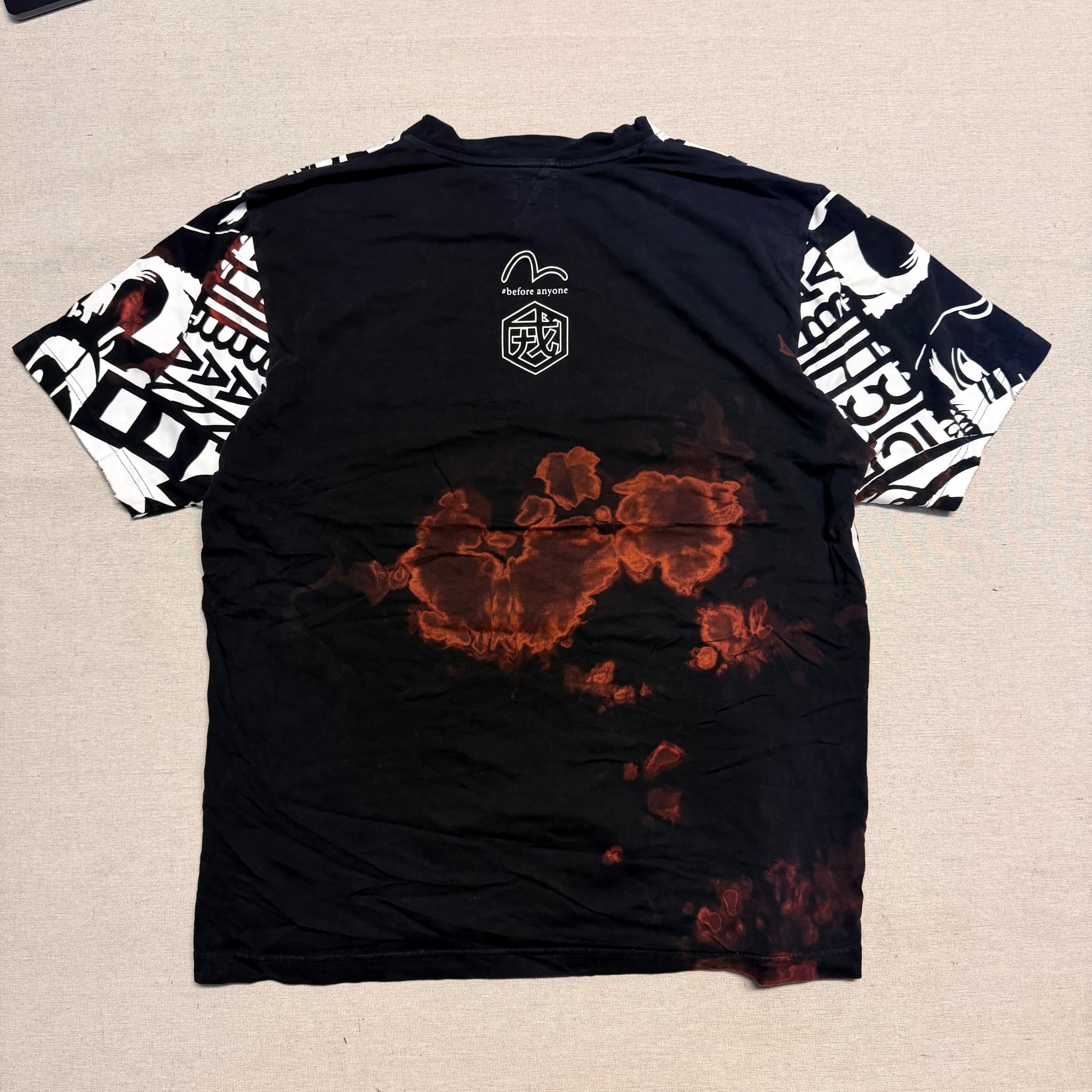 Evisu Ichiban Tokyo All-Over Print Graphic T-Shirt Black White XL — photo 5 of 8