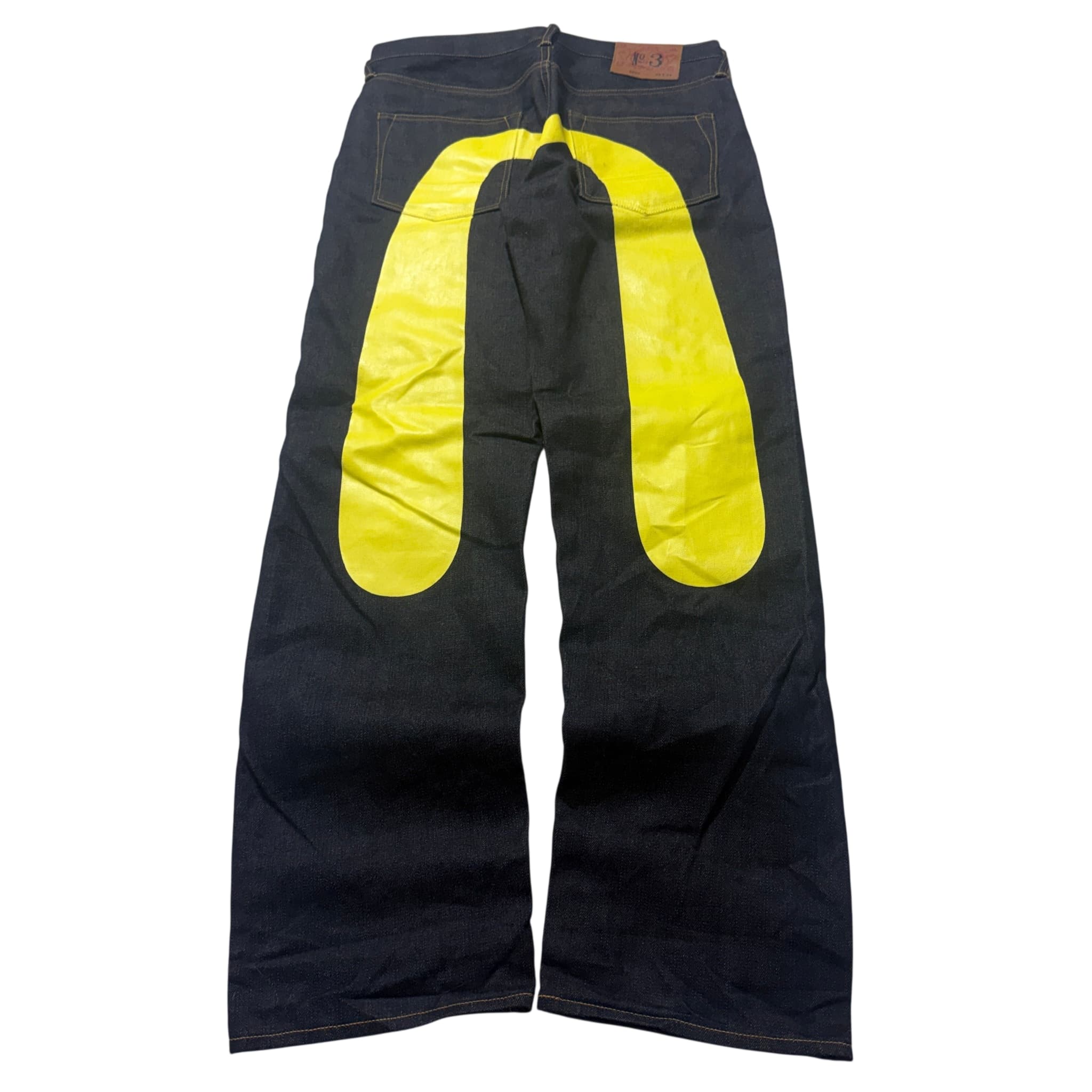 Evisu No. 3 Raw Denim Jeans Yellow Seagull Logo — photo 1 of 8