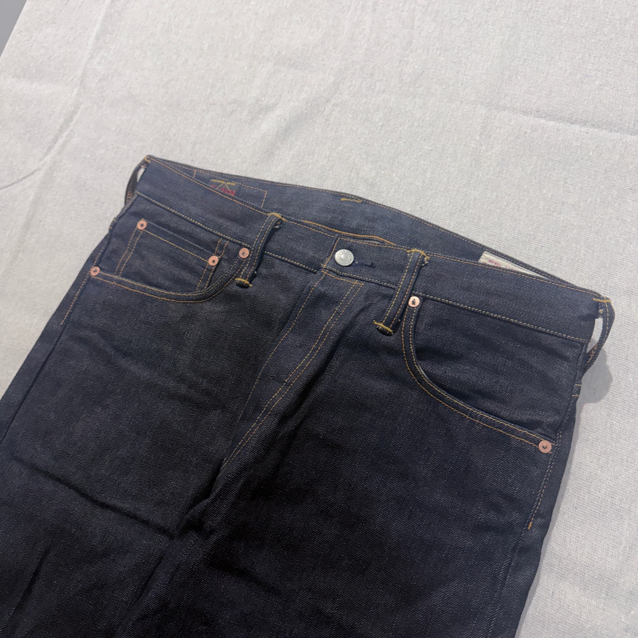 Evisu No. 3 Raw Denim Jeans Yellow Seagull Logo — photo 7 of 8