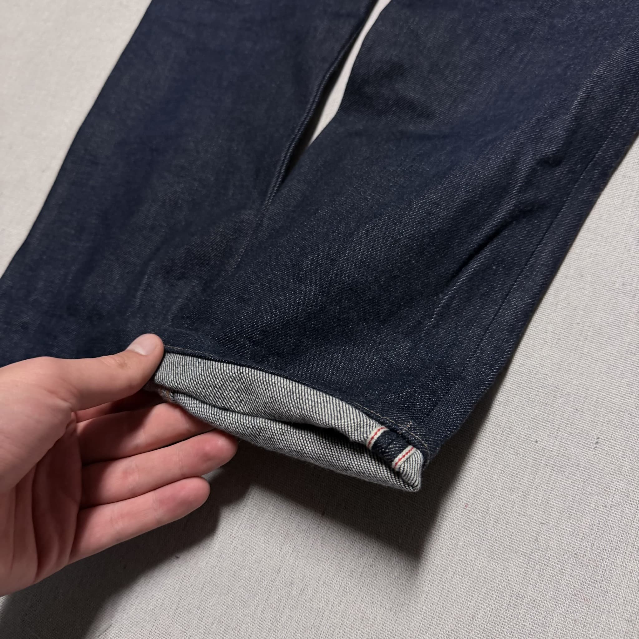 Evisu Raw Denim Selvedge Jeans With Multi-Patch Back Pockets Size 28x34 — photo 3 of 8