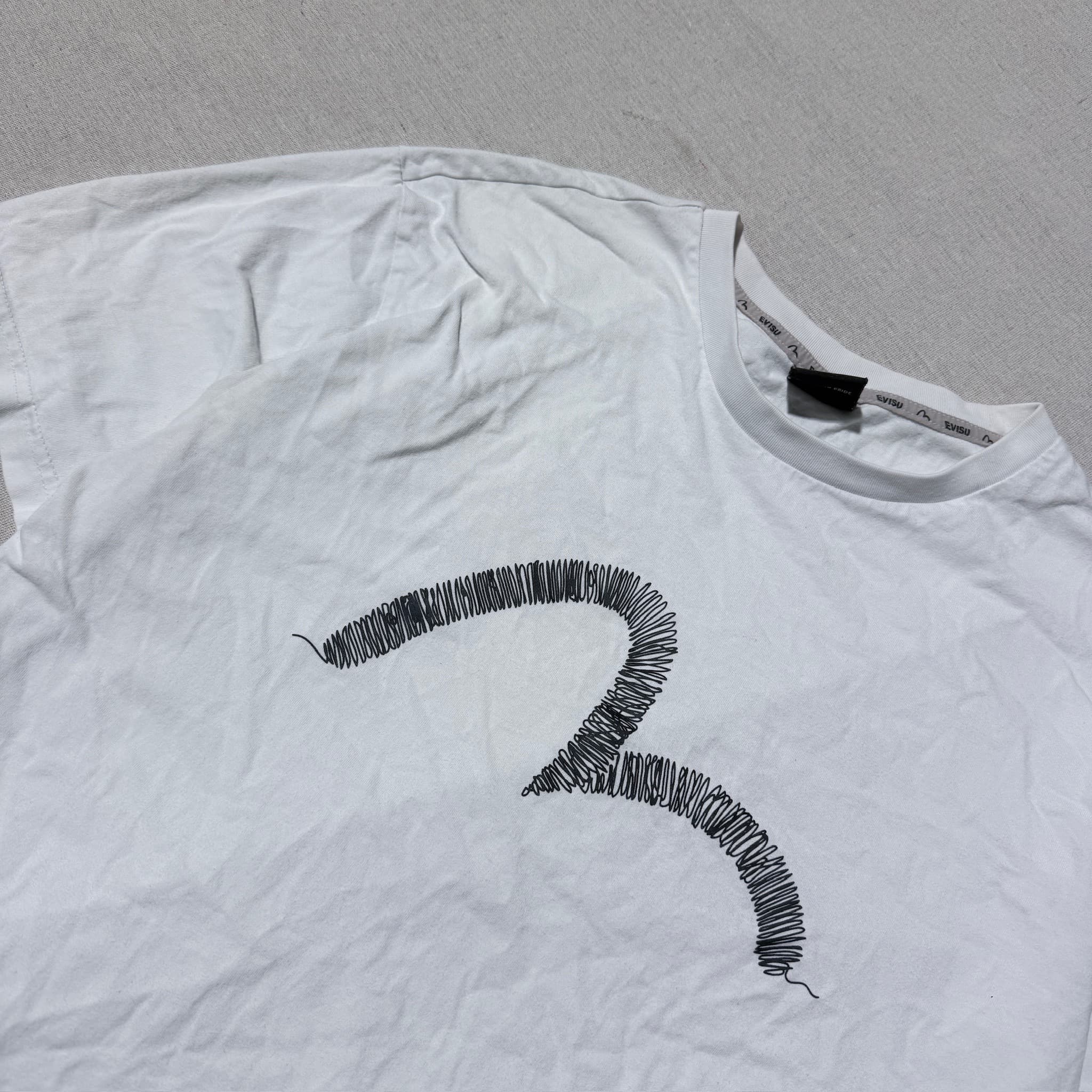 Evisu Scribble Seagull Logo T-Shirt White Men's — photo 2 of 6