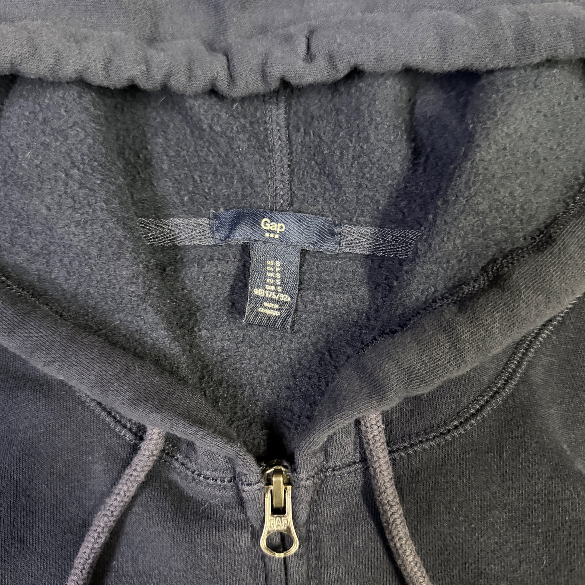 Gap Navy Blue Full-Zip Hoodie With American Flag Print Logo Size Small — photo 4 of 8