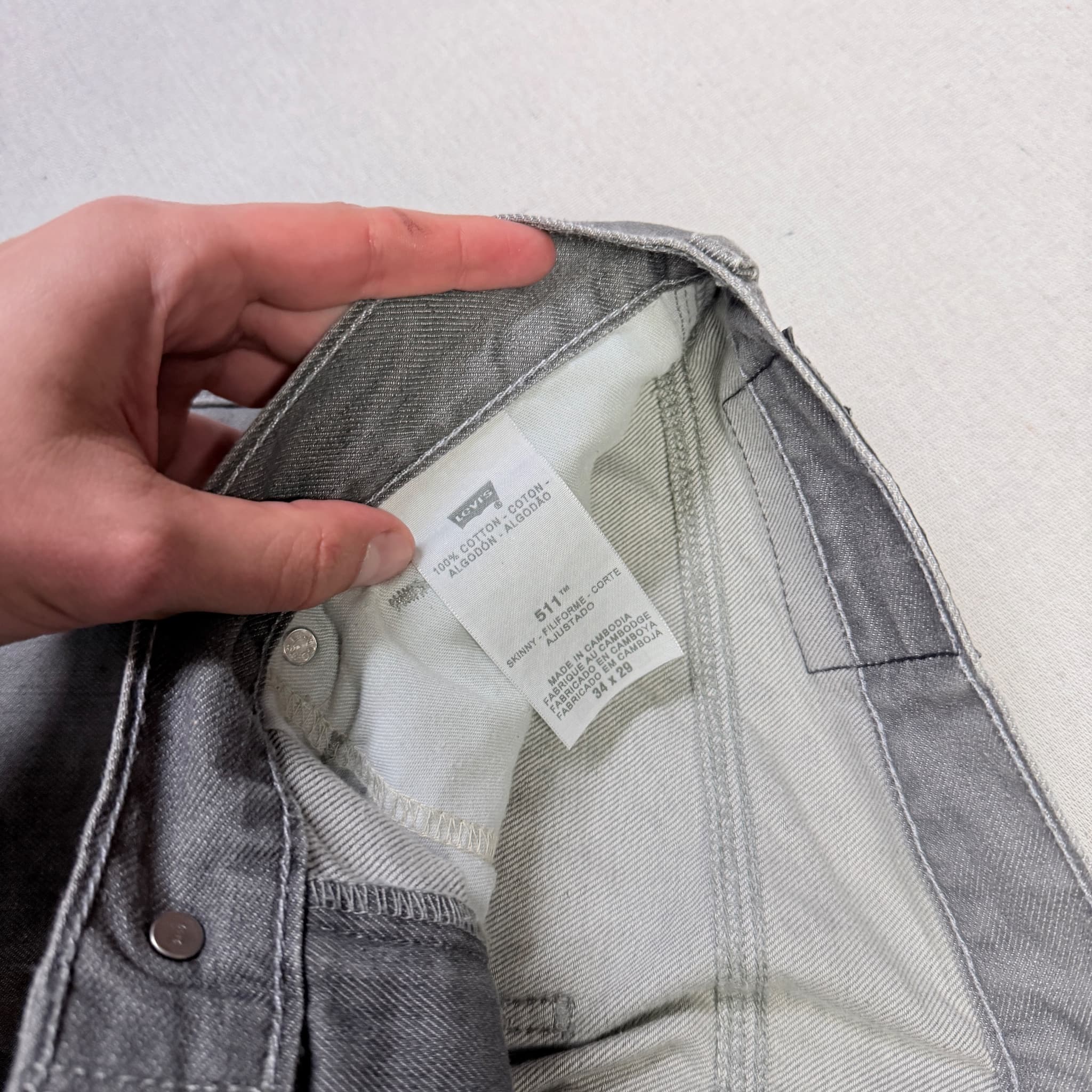 Levi's 511 Skinny Grey Denim Jeans Men's Size 34x29 — photo 6 of 8