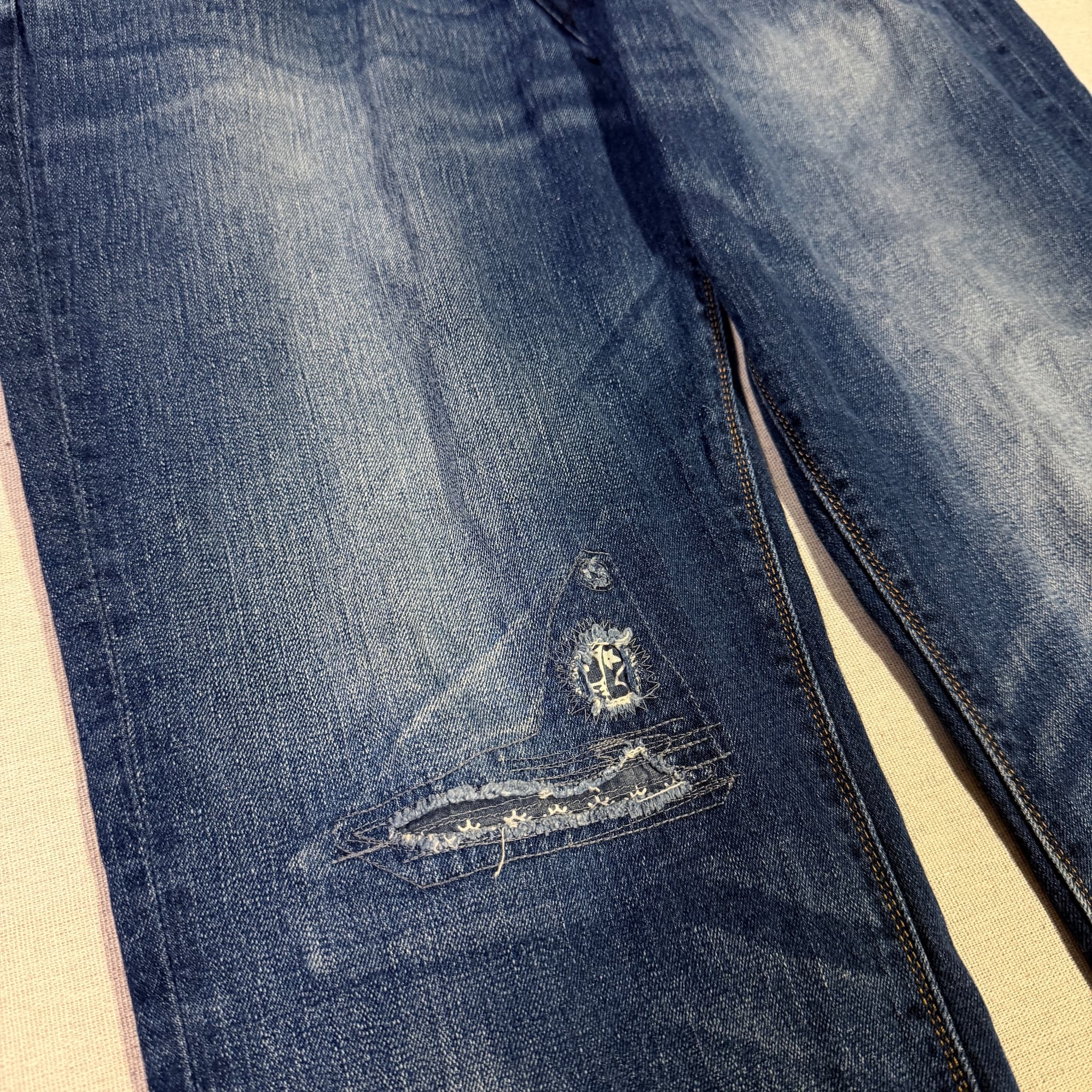 Levi's 511 Slim Fit Distressed Blue Denim Jeans Men's W36 L34 — photo 3 of 8