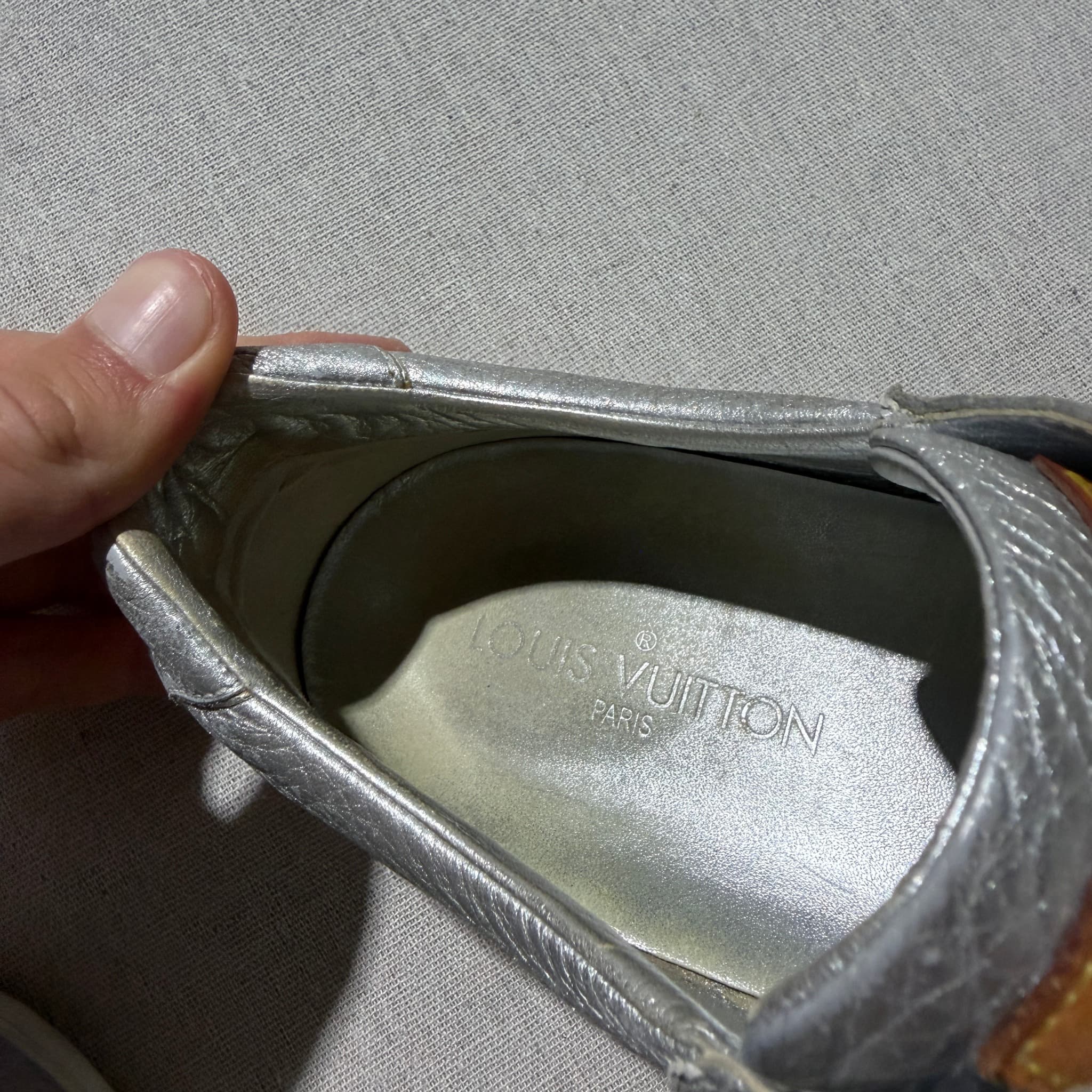 Louis Vuitton Match Up Sneaker Silver Metallic Leather Size 9 — photo 4 of 8