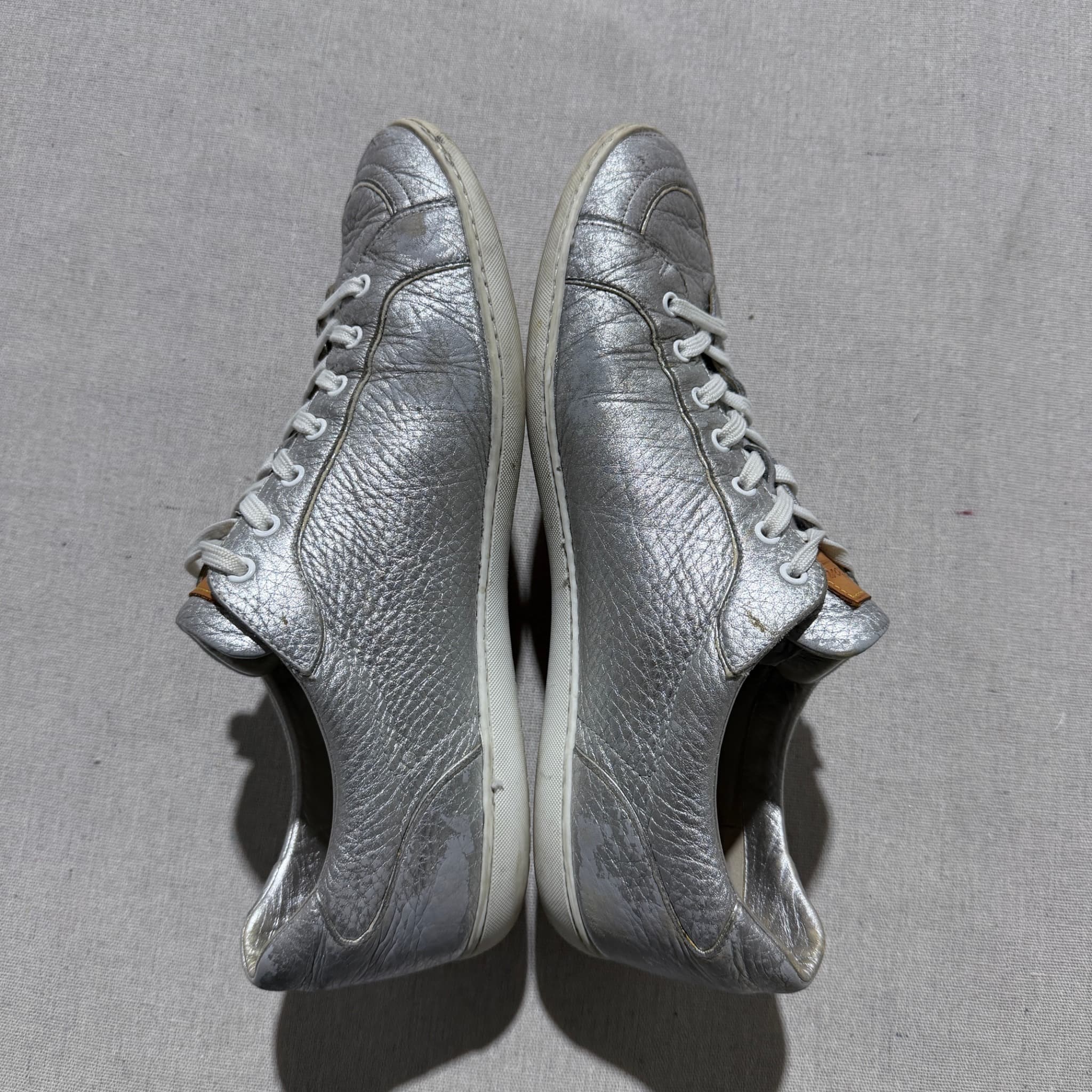 Louis Vuitton Match Up Sneaker Silver Metallic Leather Size 9 — photo 7 of 8