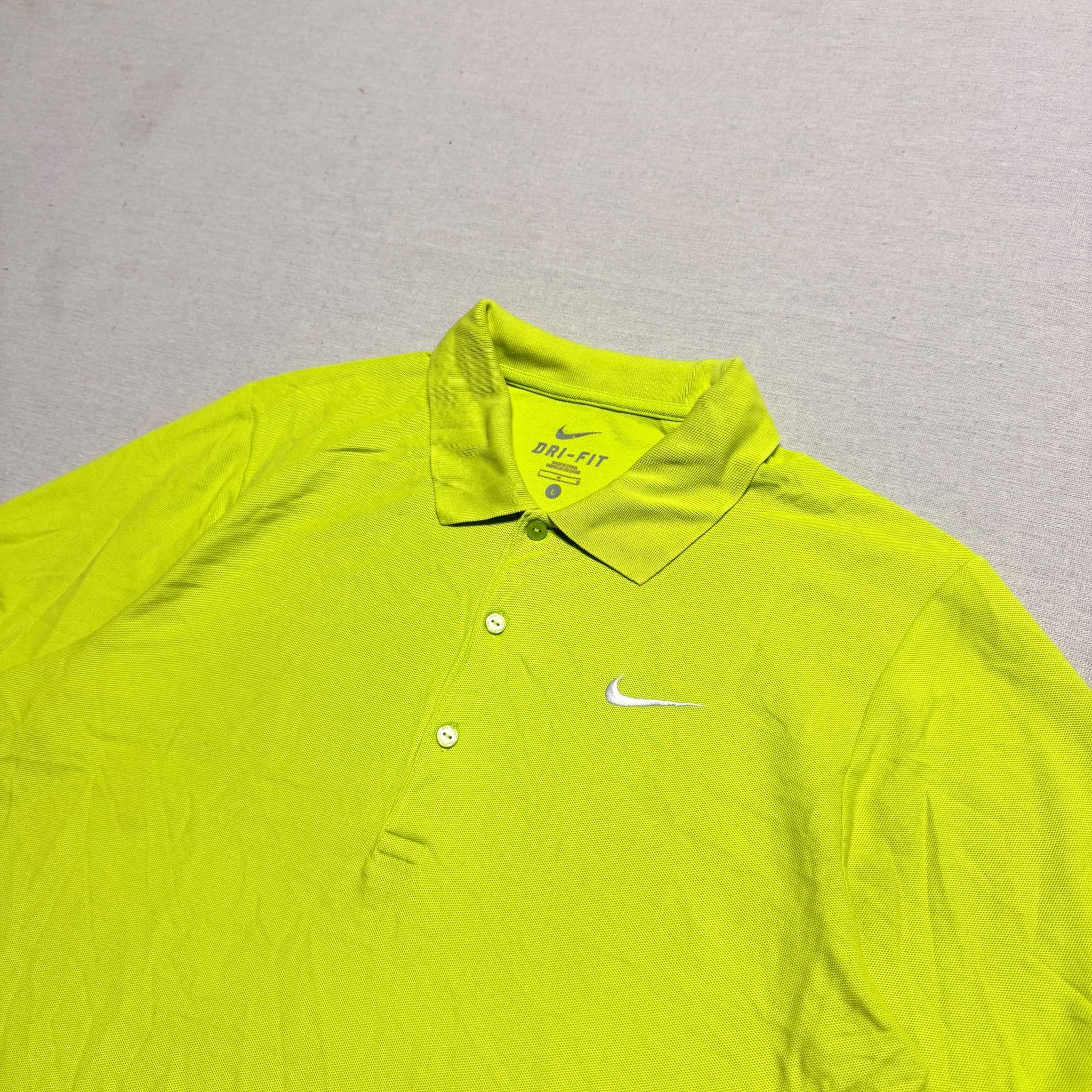 Nike Dri-FIT Neon Yellow Golf Polo Shirt Men's Size Large — photo 2 of 7
