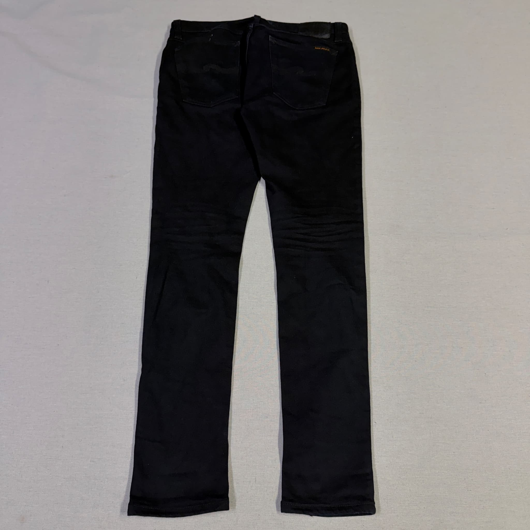 Nudie Jeans Lean Dean Dry Everblack Slim Fit Jeans Black Size 32x32 — photo 6 of 8