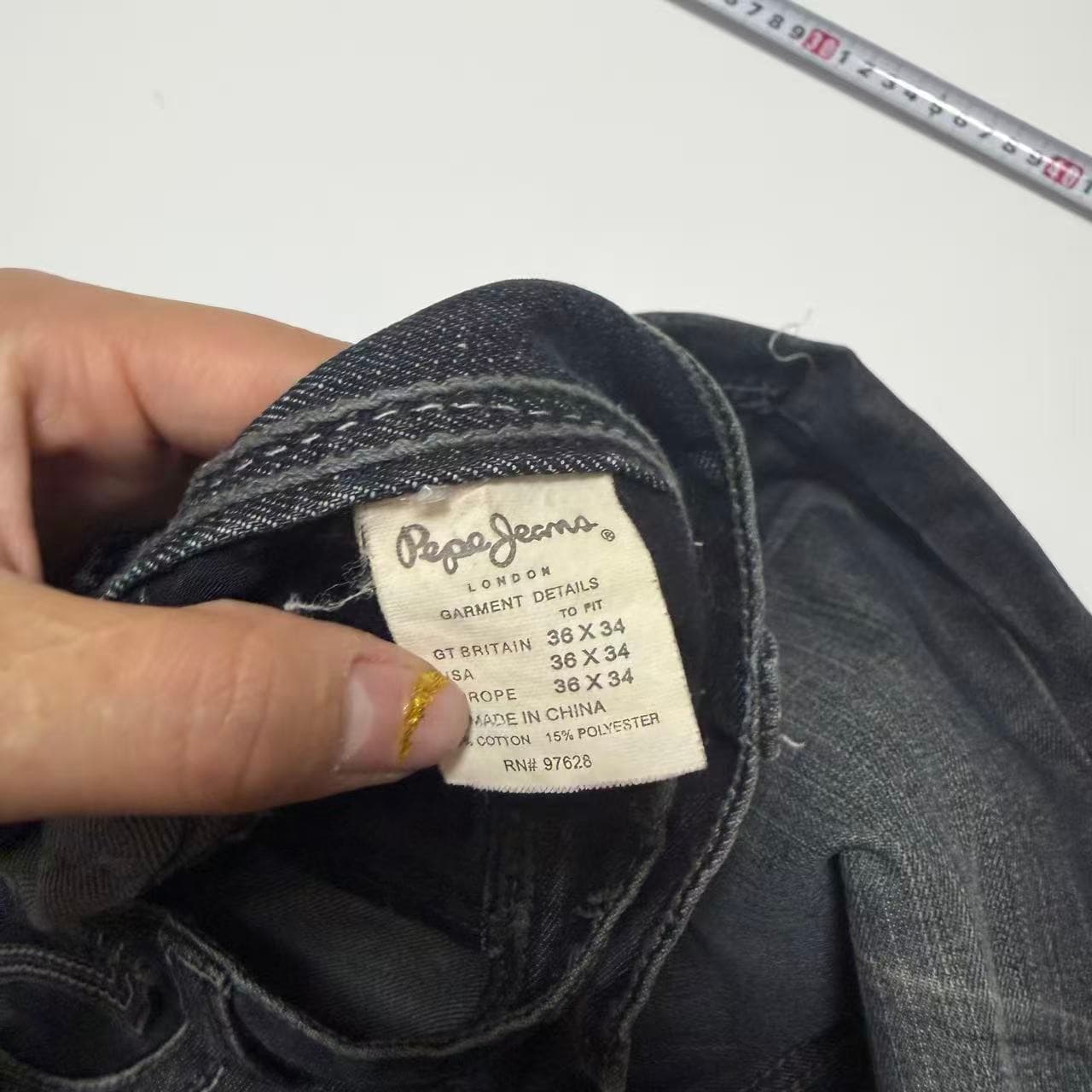 Pepe Jeans London Men's Black Denim Jeans Baggy Vintage 2000s Release 36x34 — photo 5 of 7