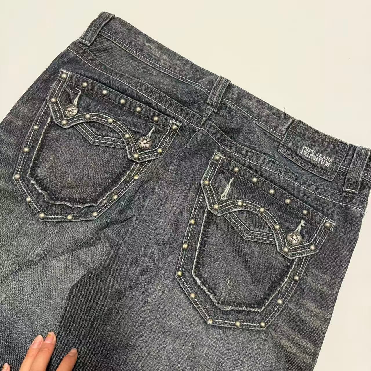 Pepe Jeans London Men's Black Denim Jeans Baggy Vintage 2000s Release 36x34 — photo 7 of 7