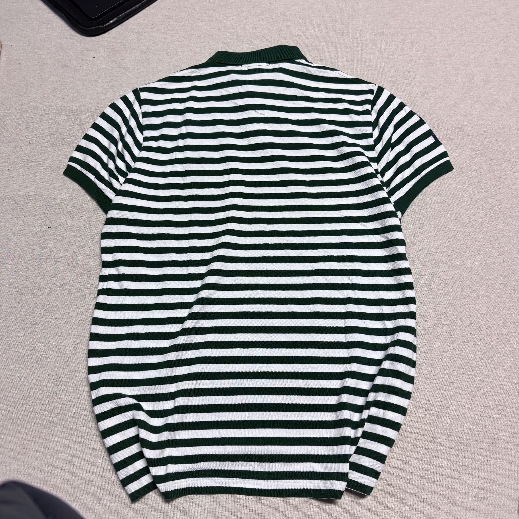 Polo Ralph Lauren Big Pony Striped Mesh Polo Shirt Green White — photo 4 of 6