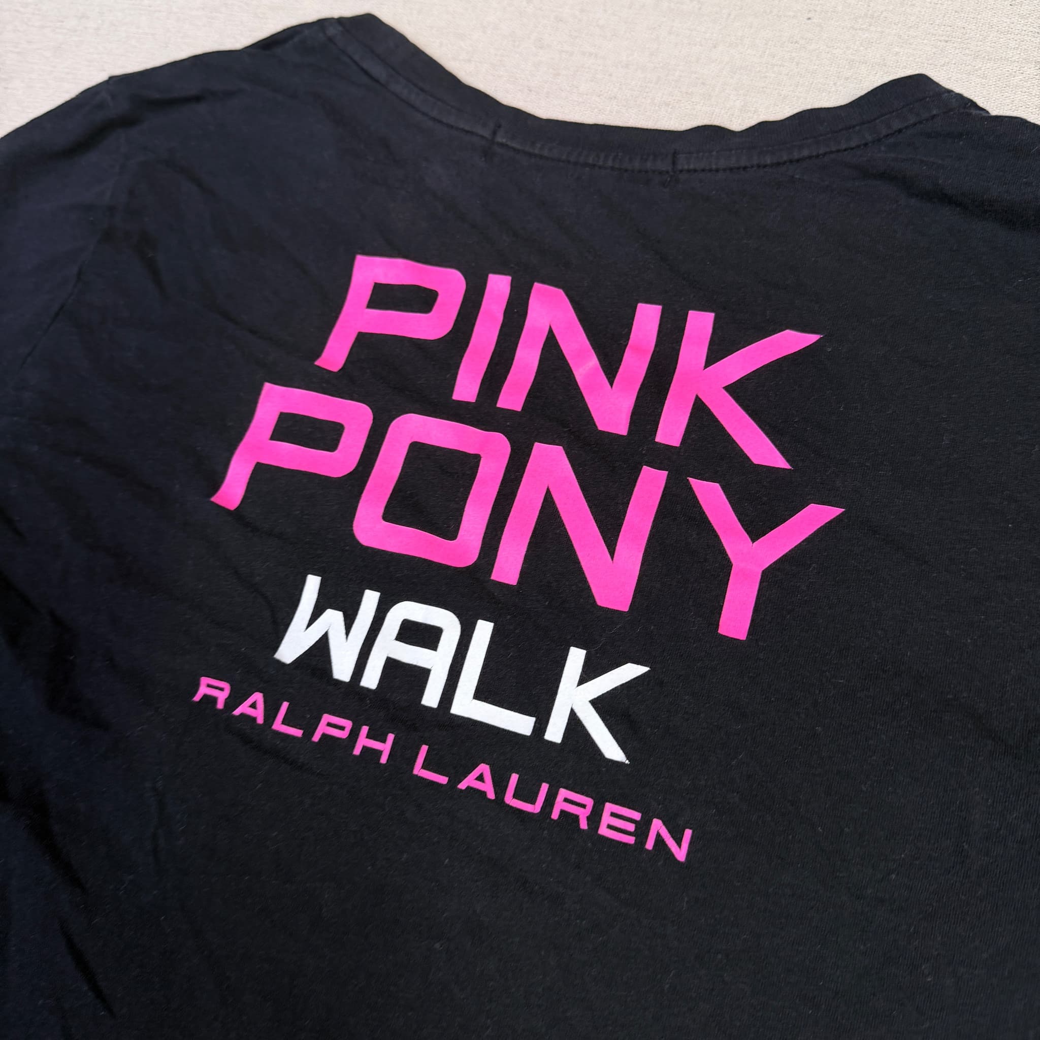 Polo Ralph Lauren Pink Pony Walk Graphic T-Shirt Black Size L — photo 5 of 7