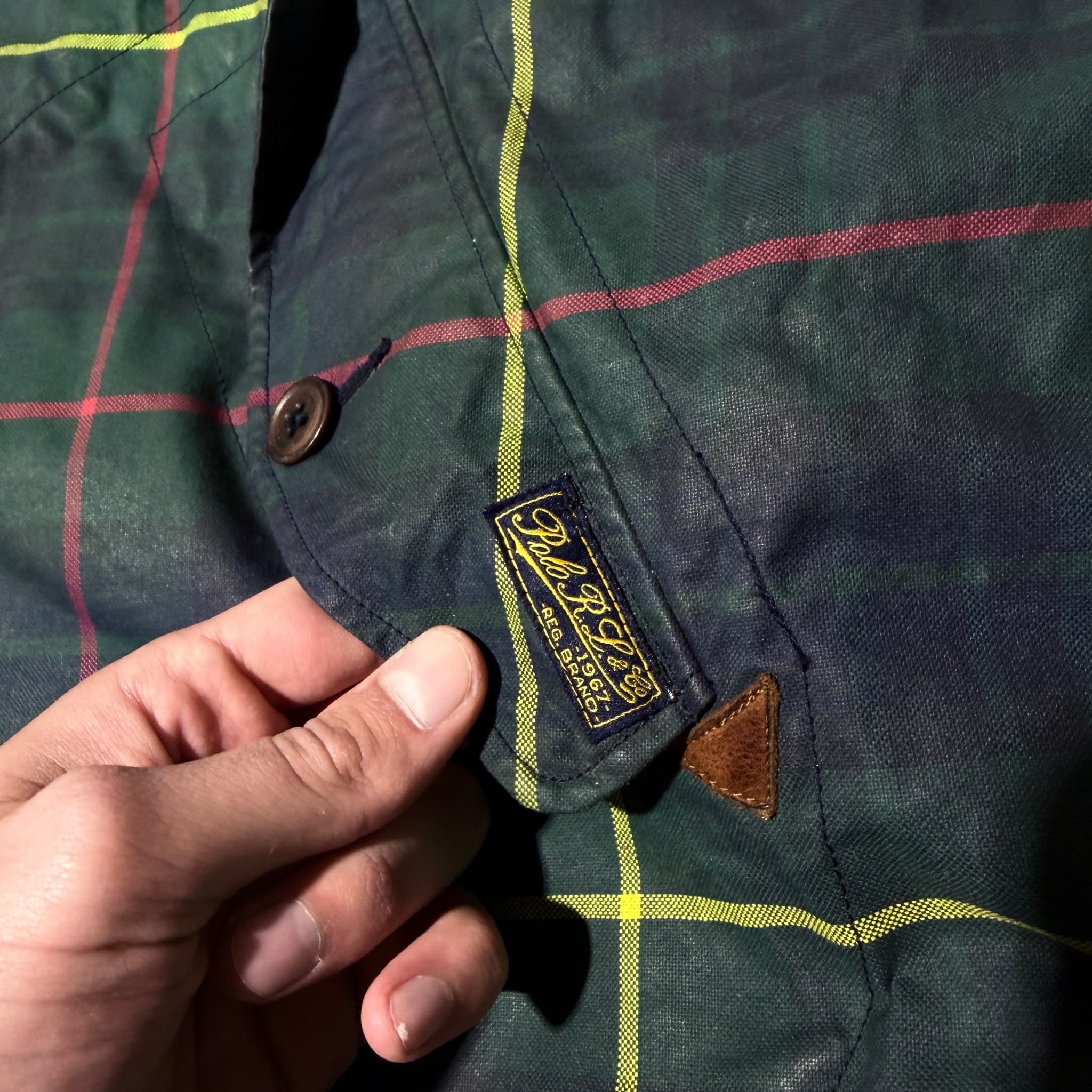 Polo Ralph Lauren Plaid Waxed Cotton Hooded Jacket Green XXL — photo 3 of 14