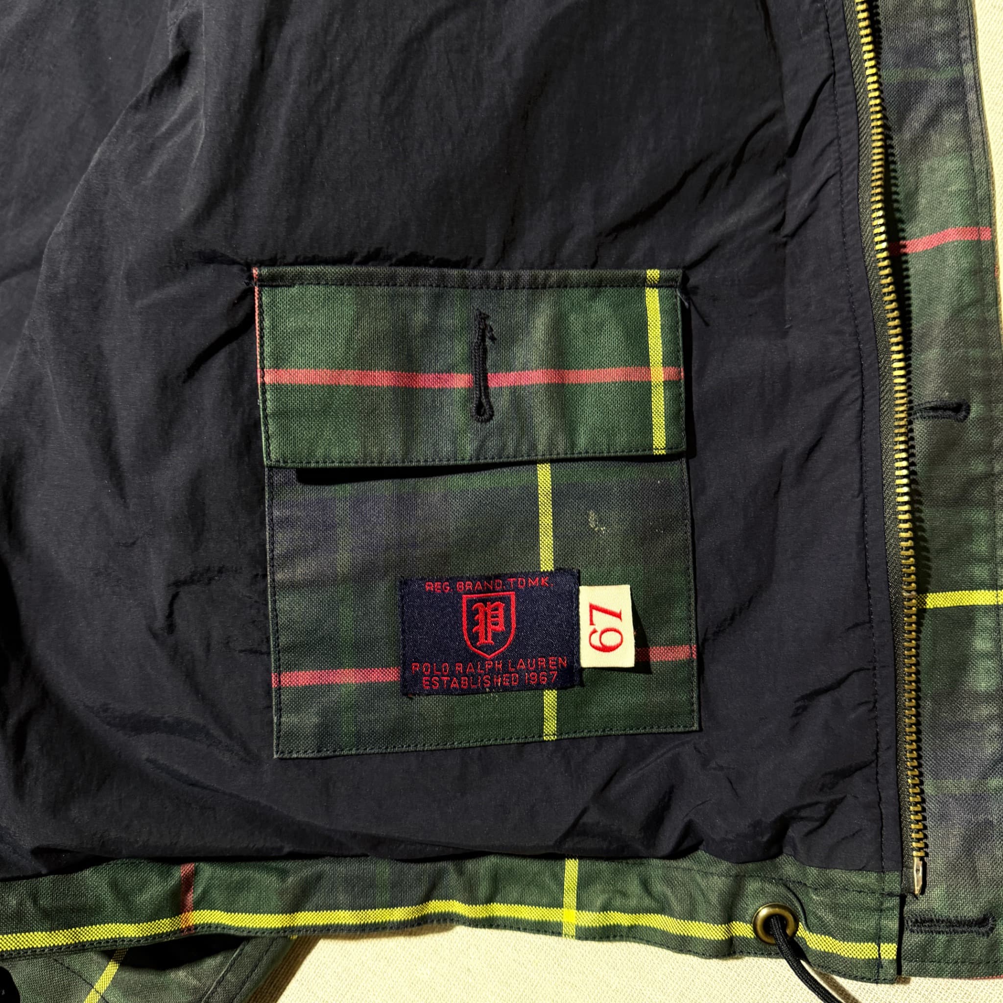 Polo Ralph Lauren Plaid Waxed Cotton Hooded Jacket Green XXL — photo 10 of 14