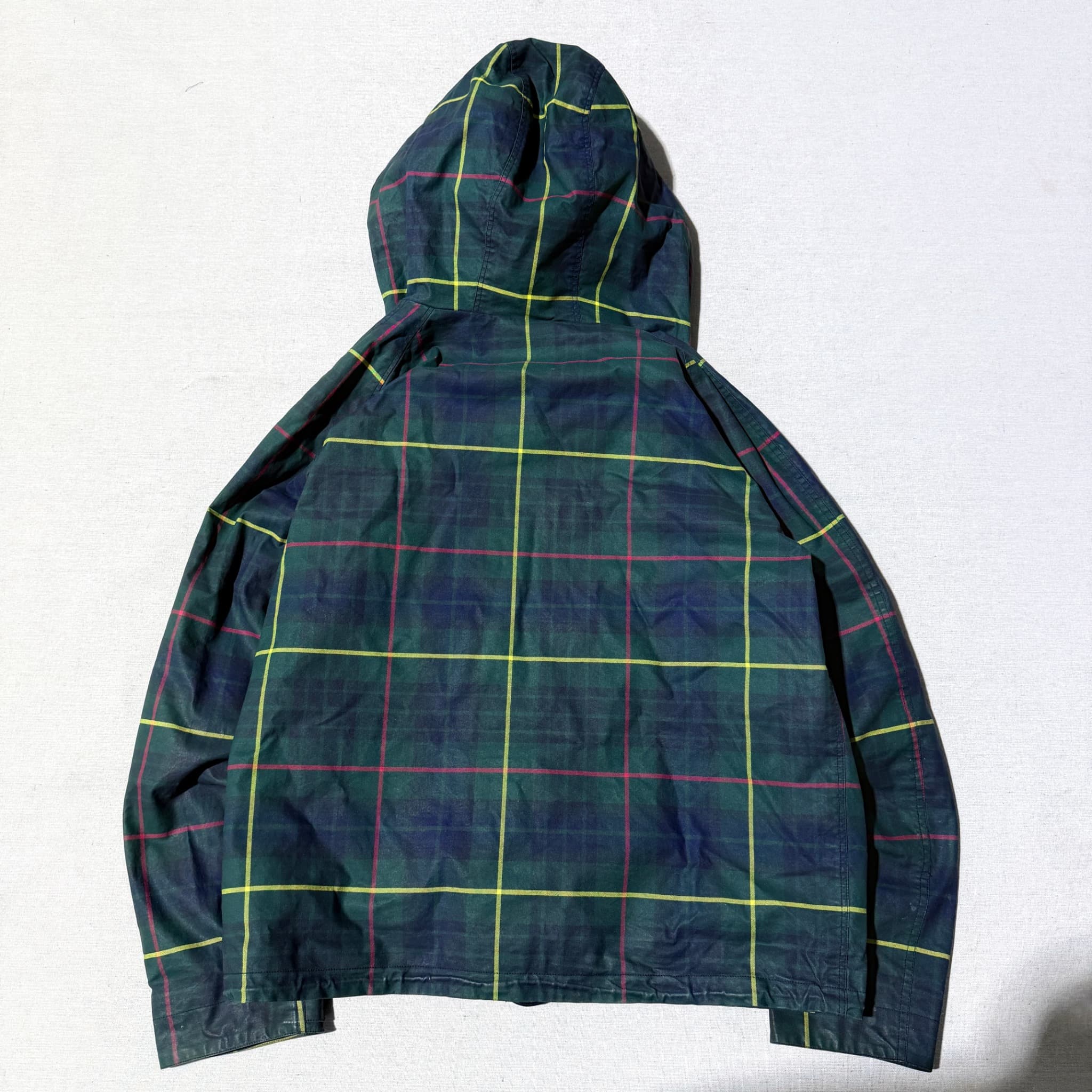 Polo Ralph Lauren Plaid Waxed Cotton Hooded Jacket Green XXL — photo 2 of 14