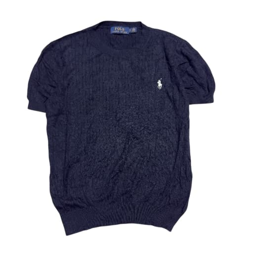 Polo Ralph Lauren Women's Black Cable-Knit Short-Sleeve Sweater Size S — photo 1 of 5