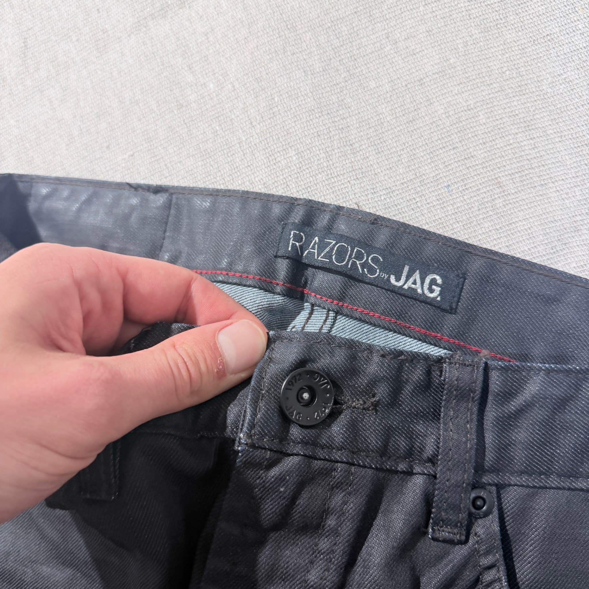 Razors By Jag Men's Black Waxed Slim Fit Jeans — photo 5 of 9