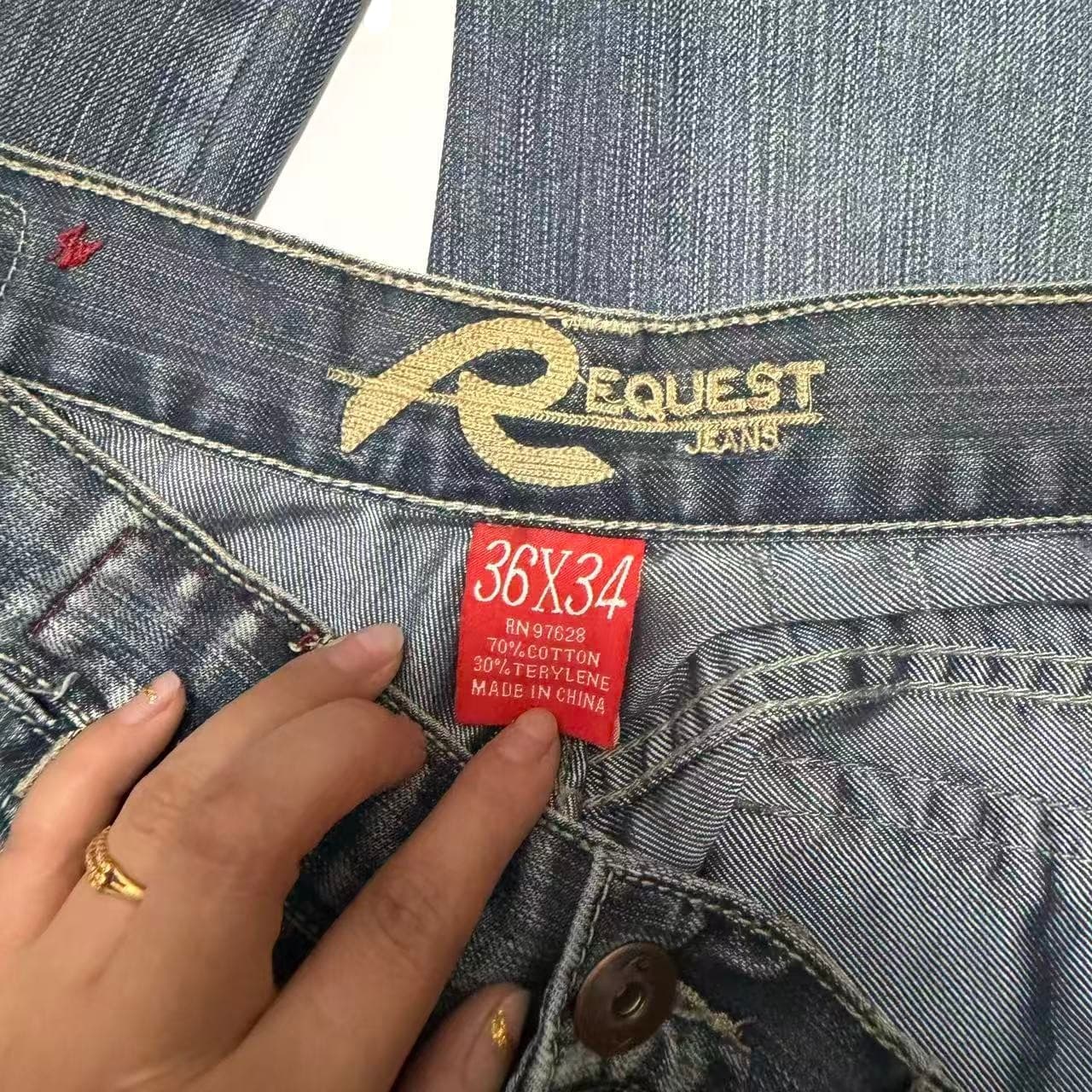 Request Jeans Men's Denim Jeans Blue Baggy Vintage 2000s Release Size 36x34 — photo 1 of 11