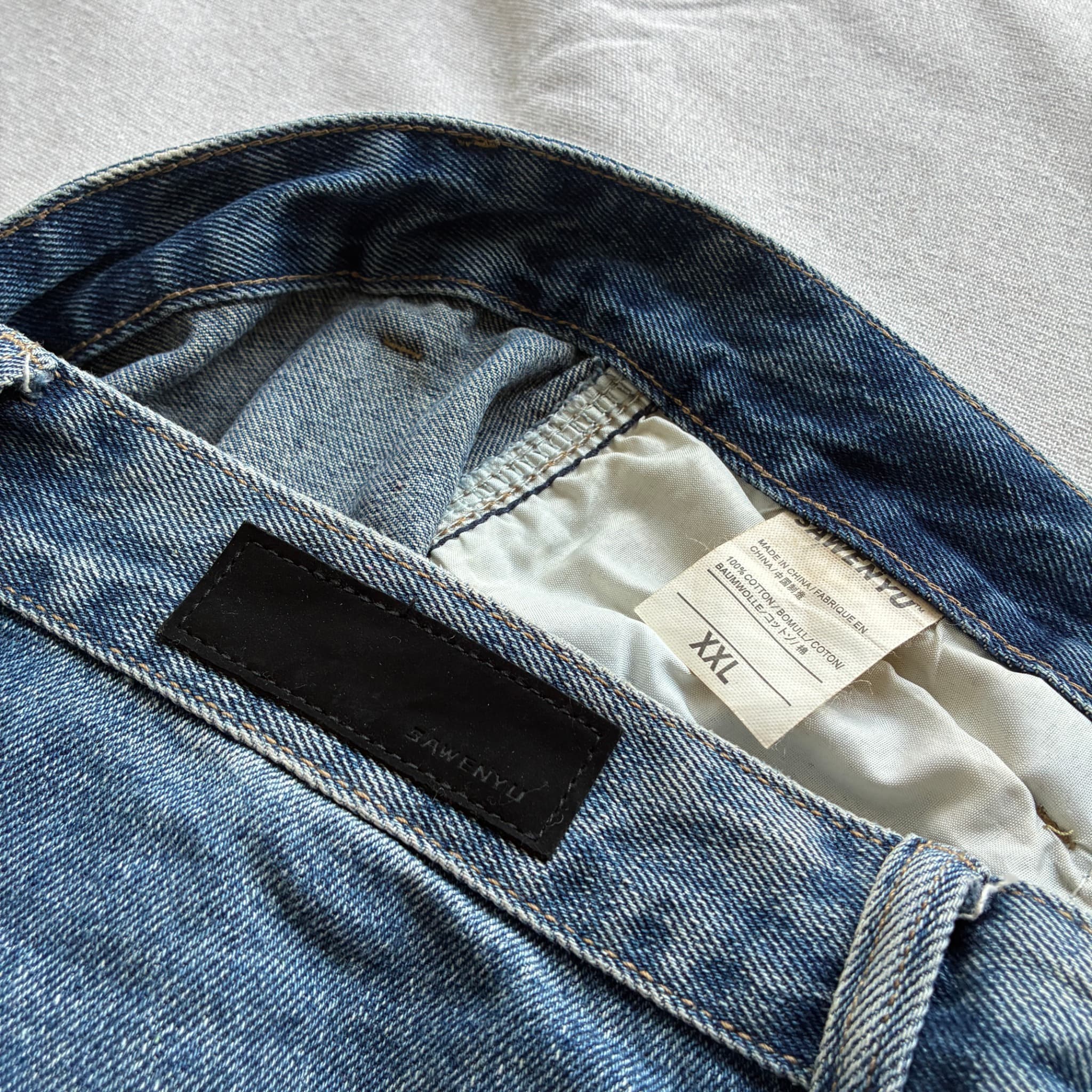 Sawenyu Vintage 90s Style Acid Wash Carpenter Jeans Blue XXL — photo 3 of 5