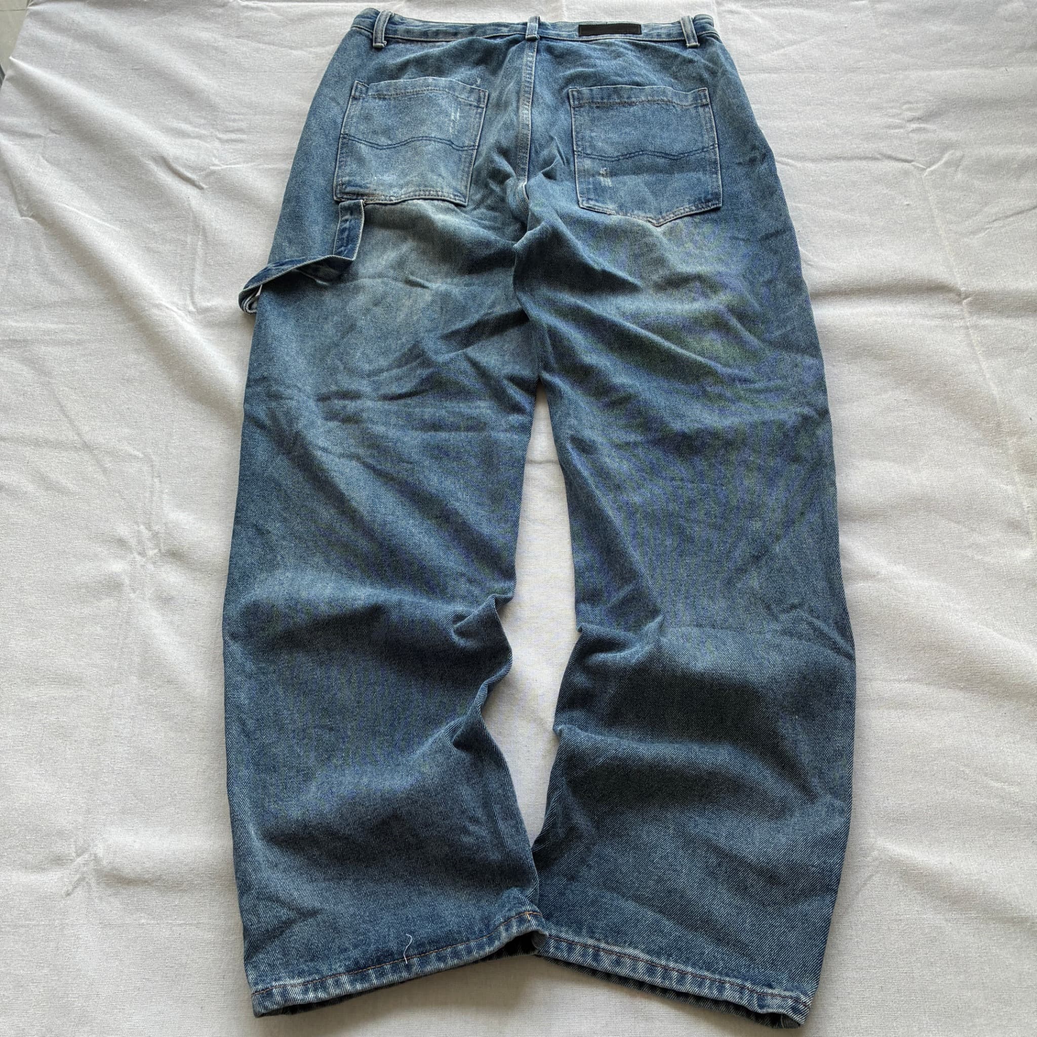 Sawenyu Vintage 90s Style Acid Wash Carpenter Jeans Blue XXL — photo 4 of 5