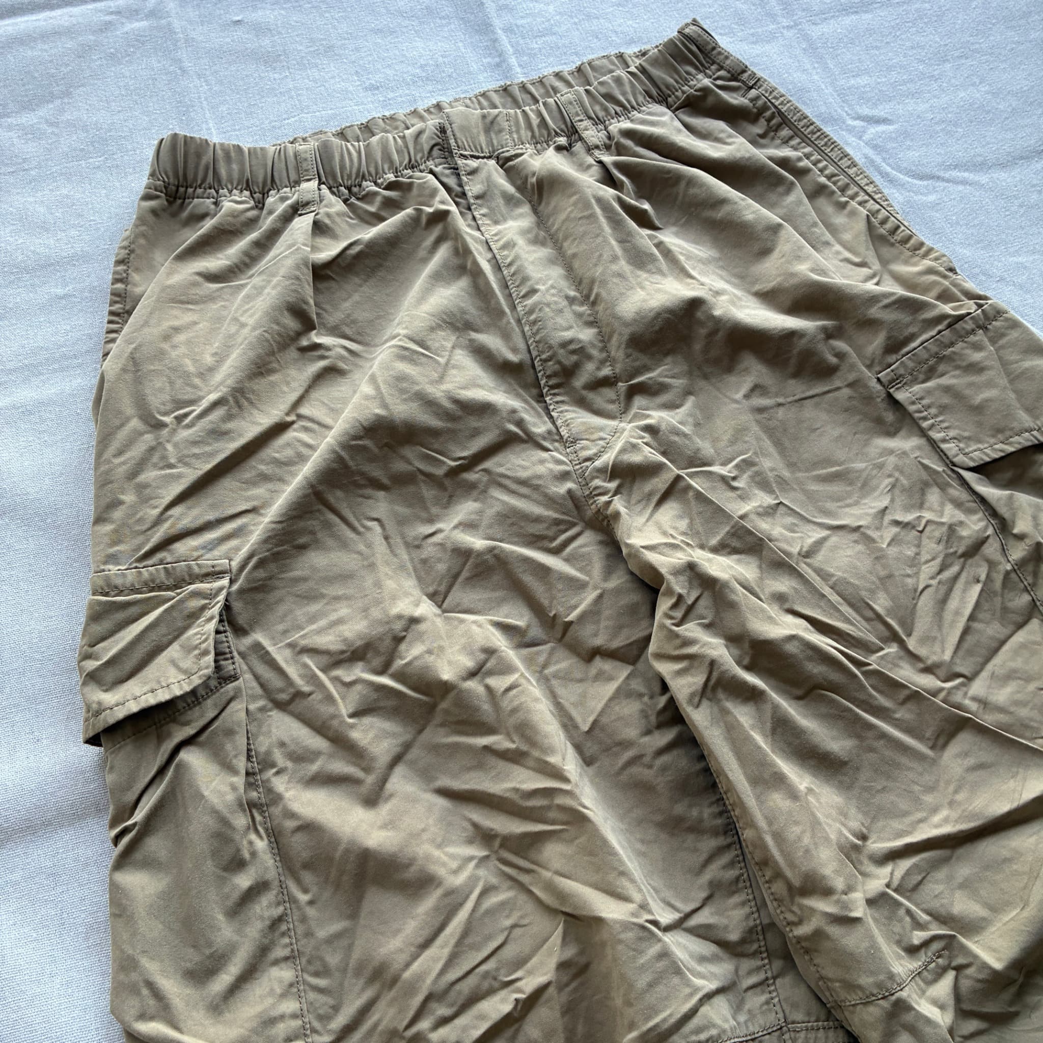 Uniqlo Tan Cargo Pants Elastic Waist Drawstring Hem Size S — photo 3 of 11