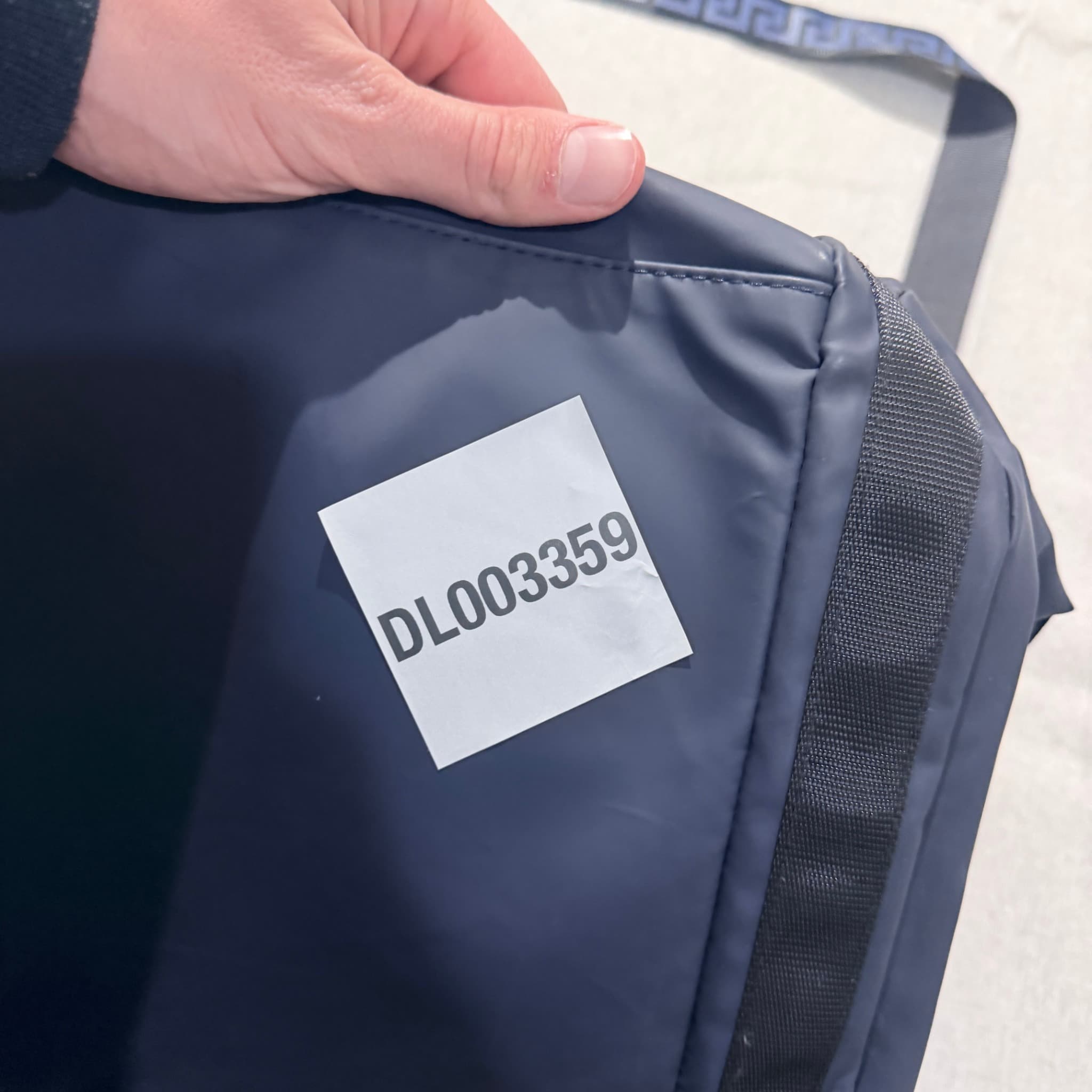 Versace Parfums Blue Greca Pattern Duffle Bag Weekender — photo 6 of 6
