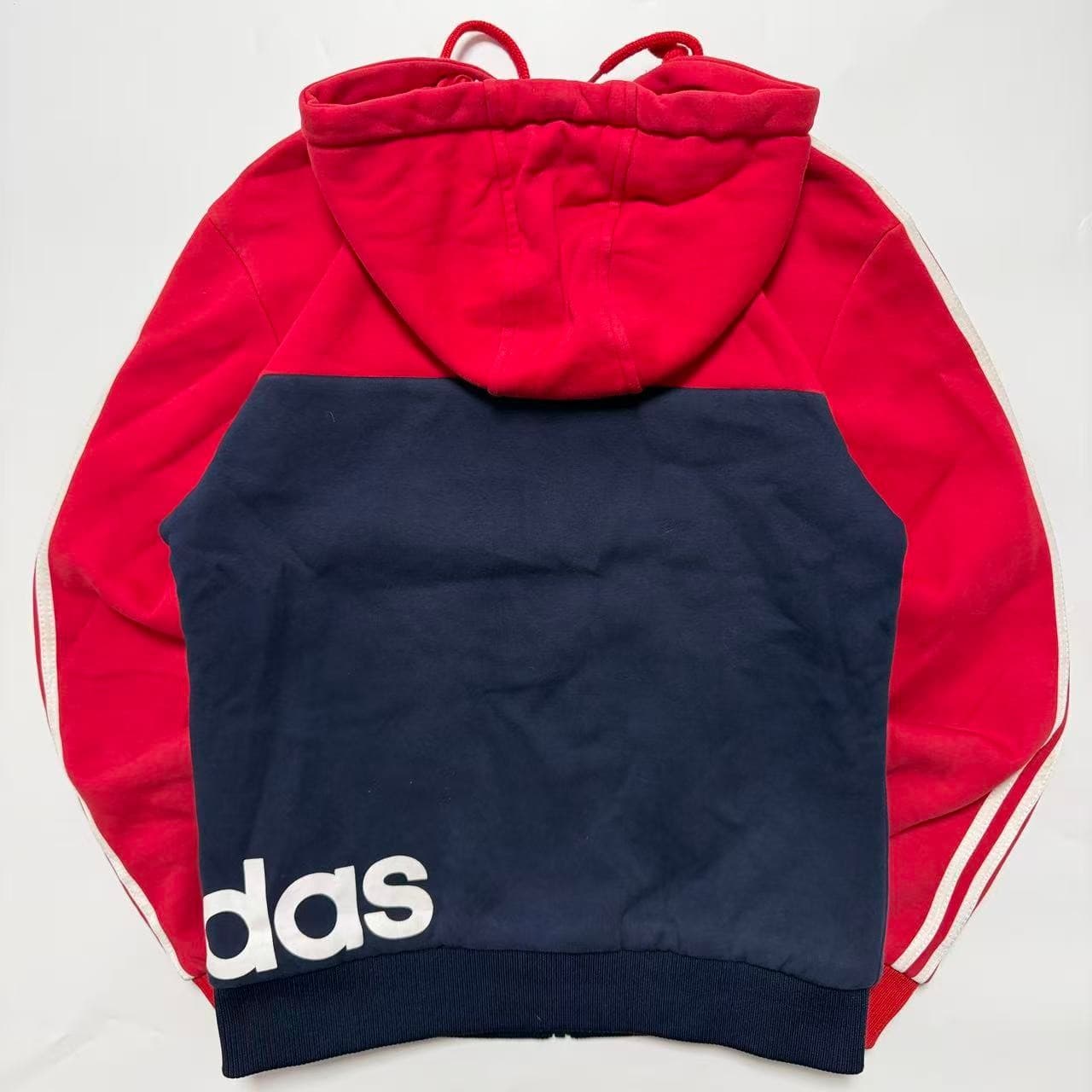 Vintage 2000s Adidas Colorblock Full-Zip Hoodie Red Navy L — photo 2 of 7