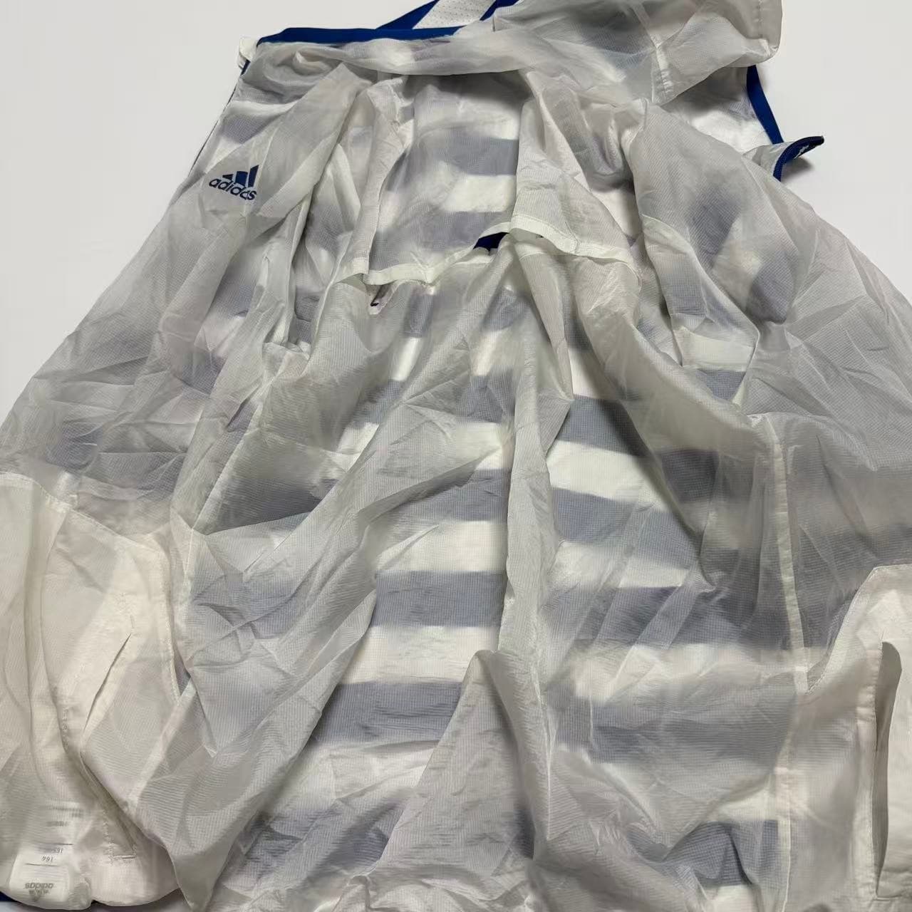 Vintage Adidas Blue White Striped Mesh Full-Zip Hoodie — photo 5 of 8