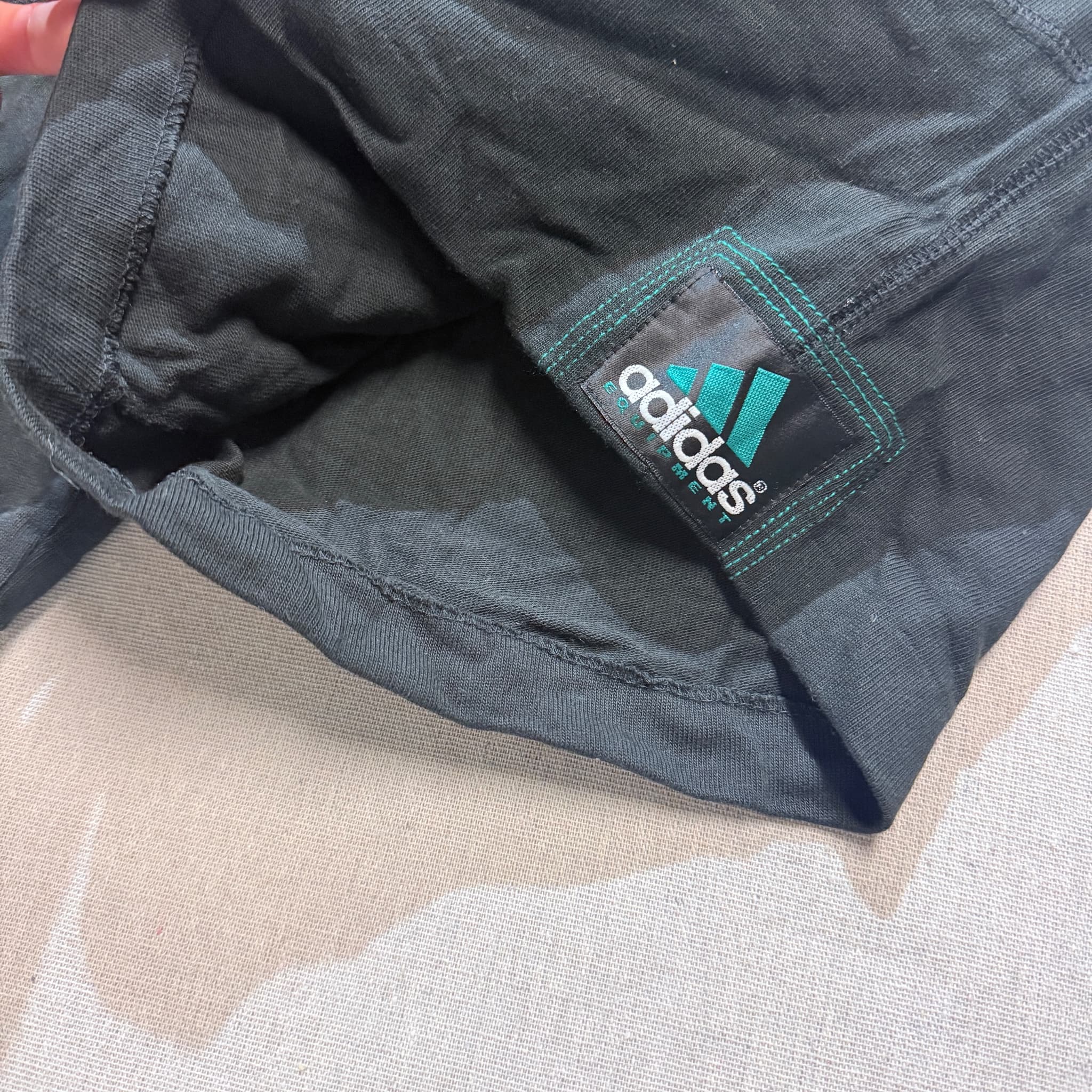 Vintage Adidas Equipment EQT Black Textured Shorts Size M — photo 2 of 6