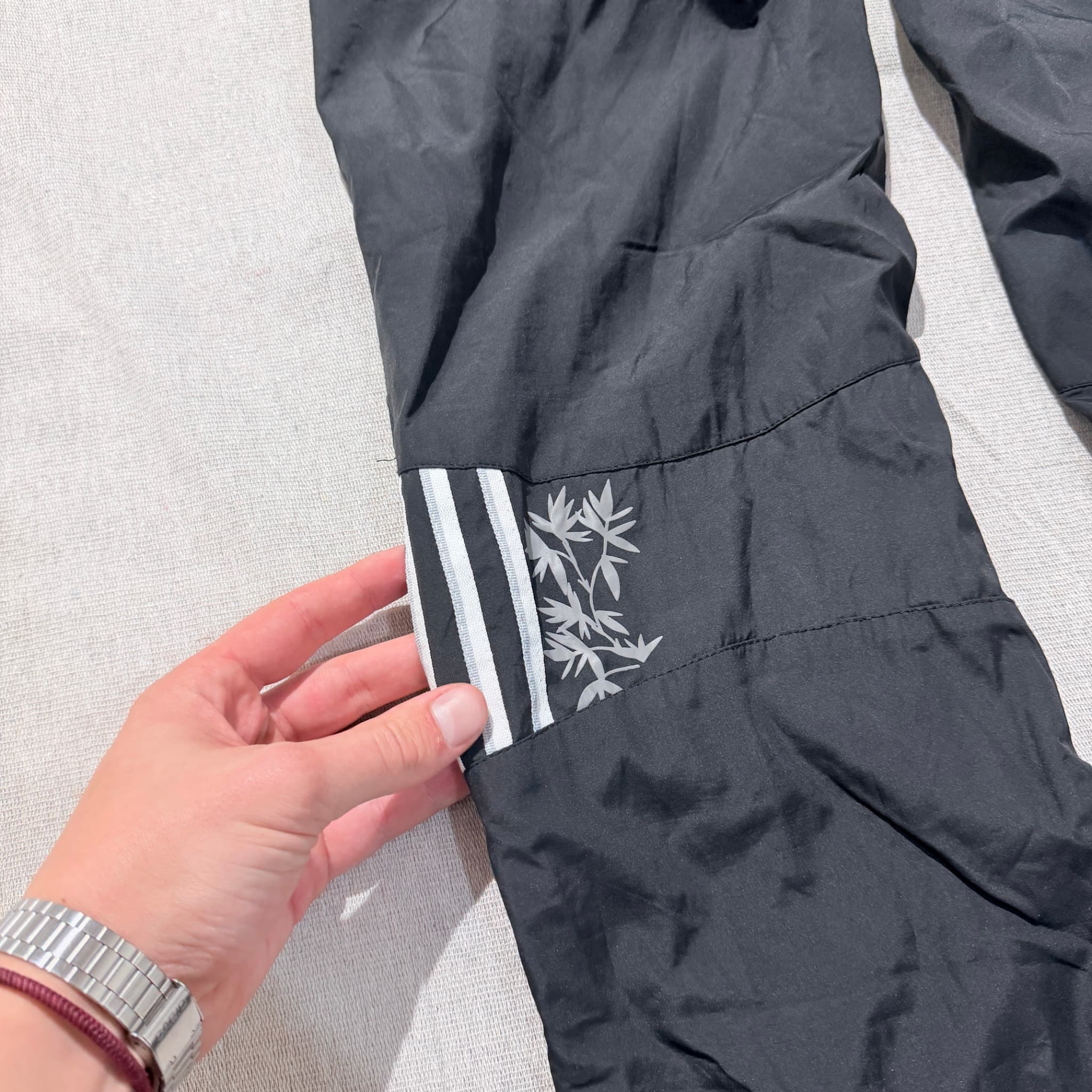 Vintage Adidas Men's Black Nylon Athletic Track Pants Baggy Y2K — photo 7 of 7