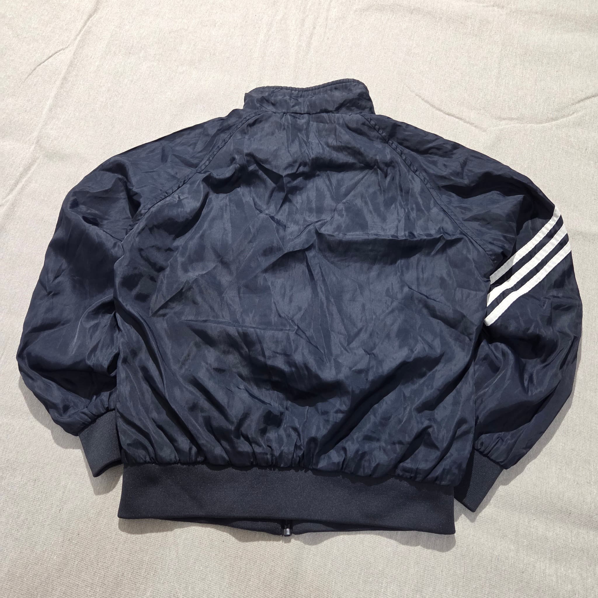 Vintage Adidas Navy Blue Track Jacket Three Stripe Detail — photo 3 of 4
