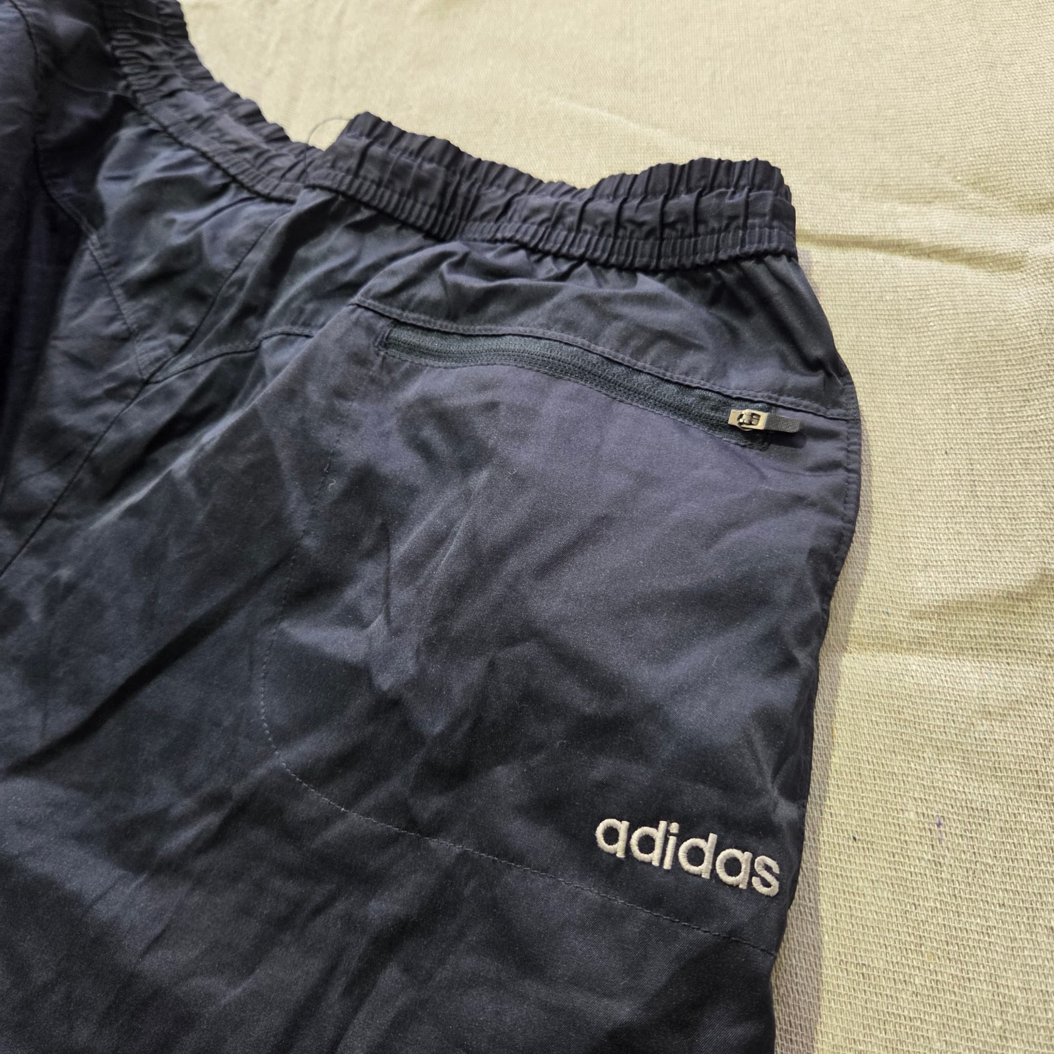 Vintage Adidas Nylon Track Pants Black Baggy 2000s Release — photo 5 of 6