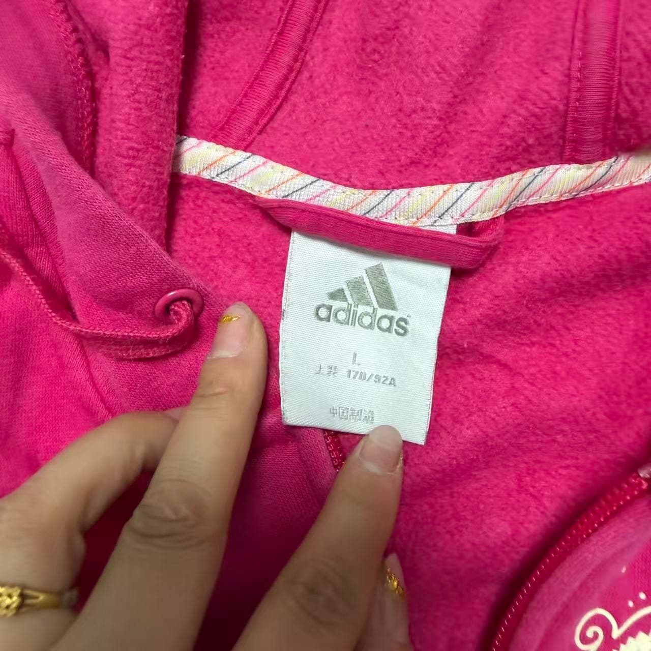 Vintage Adidas Pink Paisley Graphic Full-Zip Hoodie — photo 4 of 9