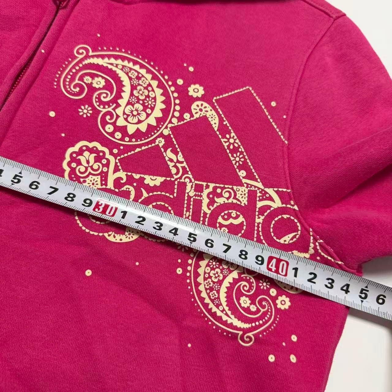 Vintage Adidas Pink Paisley Graphic Full-Zip Hoodie — photo 5 of 9