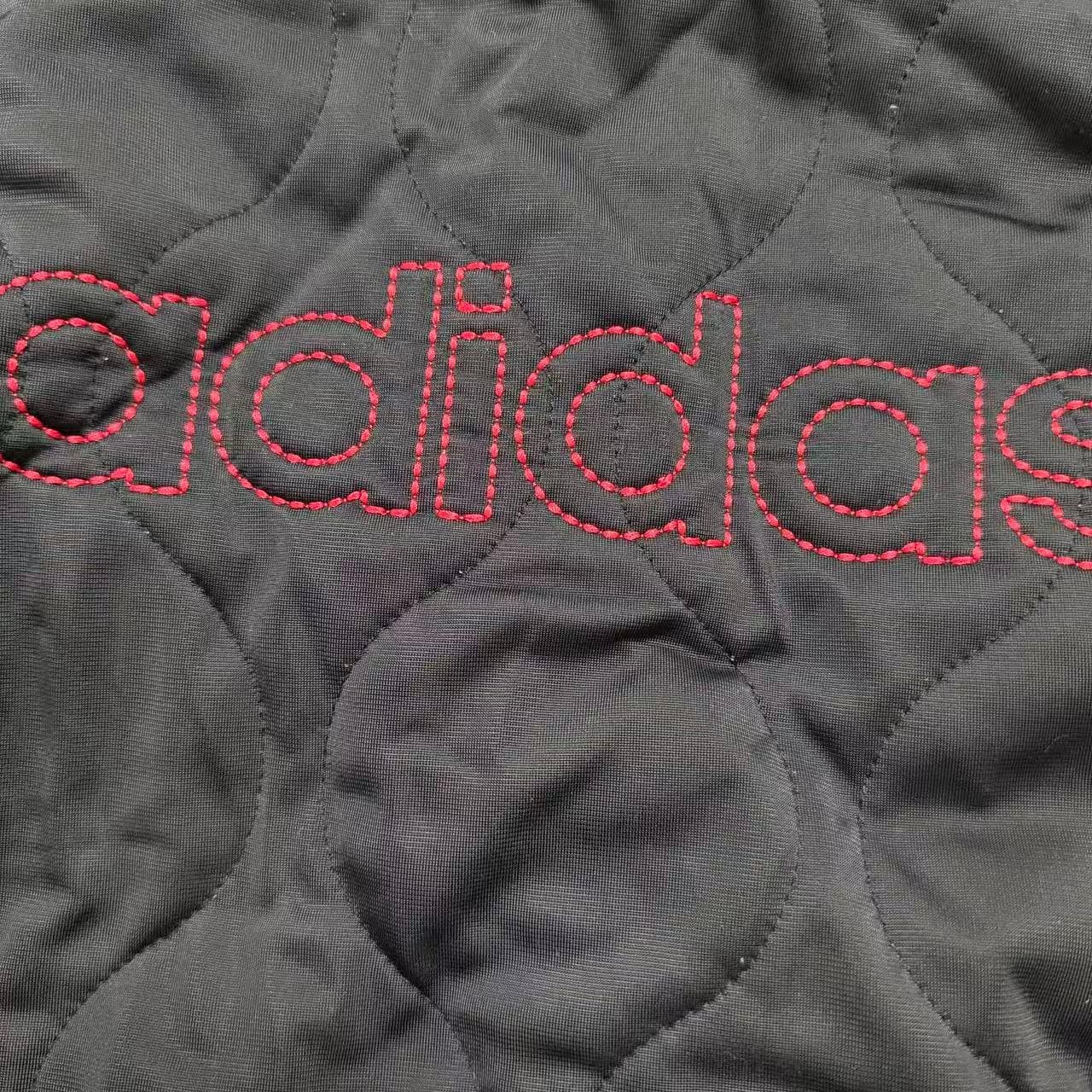 Vintage Adidas Quilted Track Jacket Black Red — photo 6 of 7