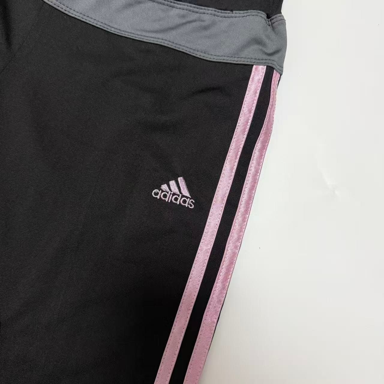 Vintage Adidas Women's Black Track Pants Pink Stripes — photo 3 of 10