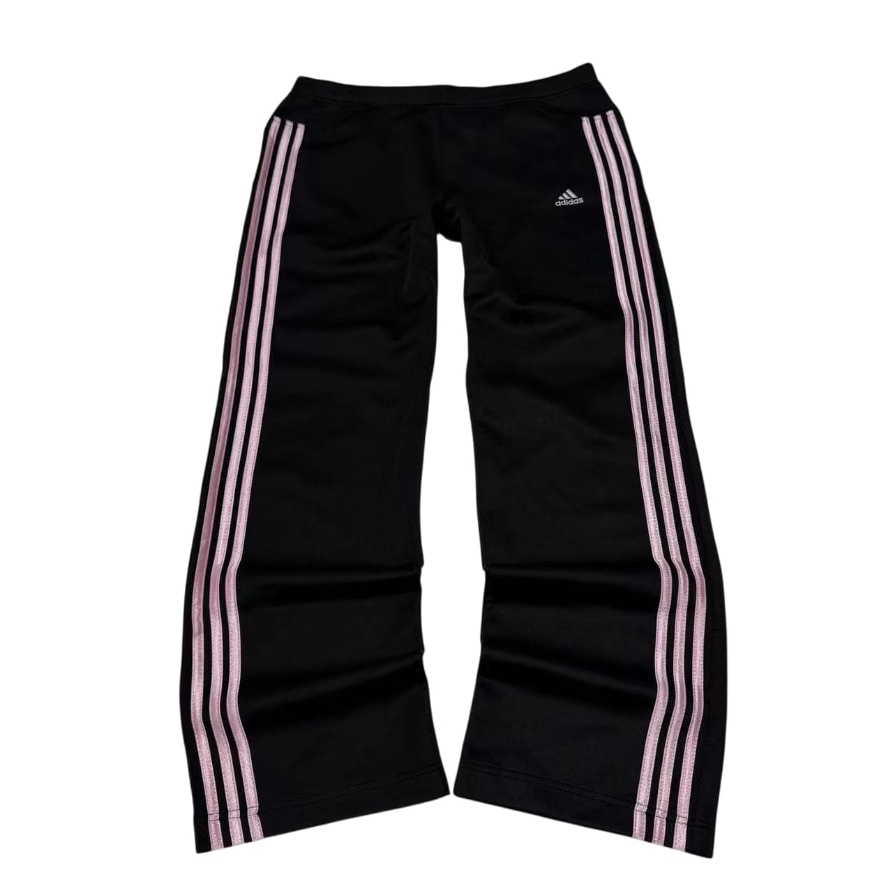 Vintage Adidas Women's Black Track Pants With Pink Stripes — photo 1 of 10