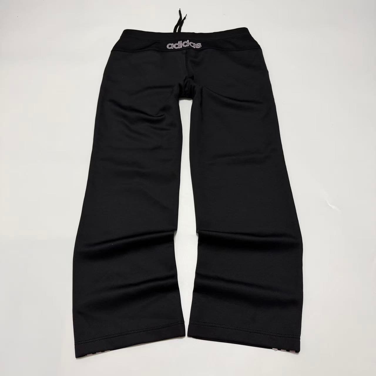 Vintage Adidas Women's Black Track Pants With Pink Stripes — photo 2 of 10