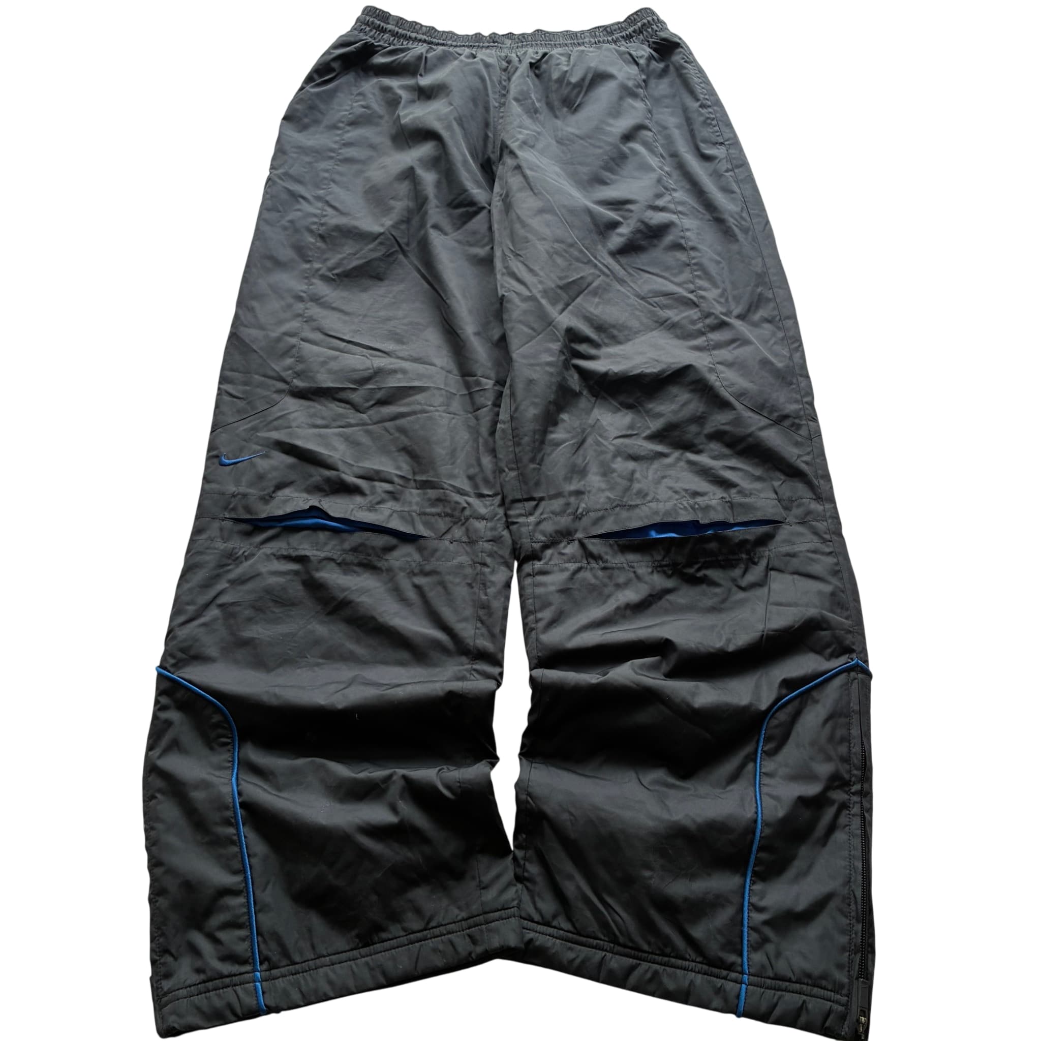 Vintage Nike Clima-Fit Nylon Track Pants Black Blue Knee Vents XL — photo 1 of 6