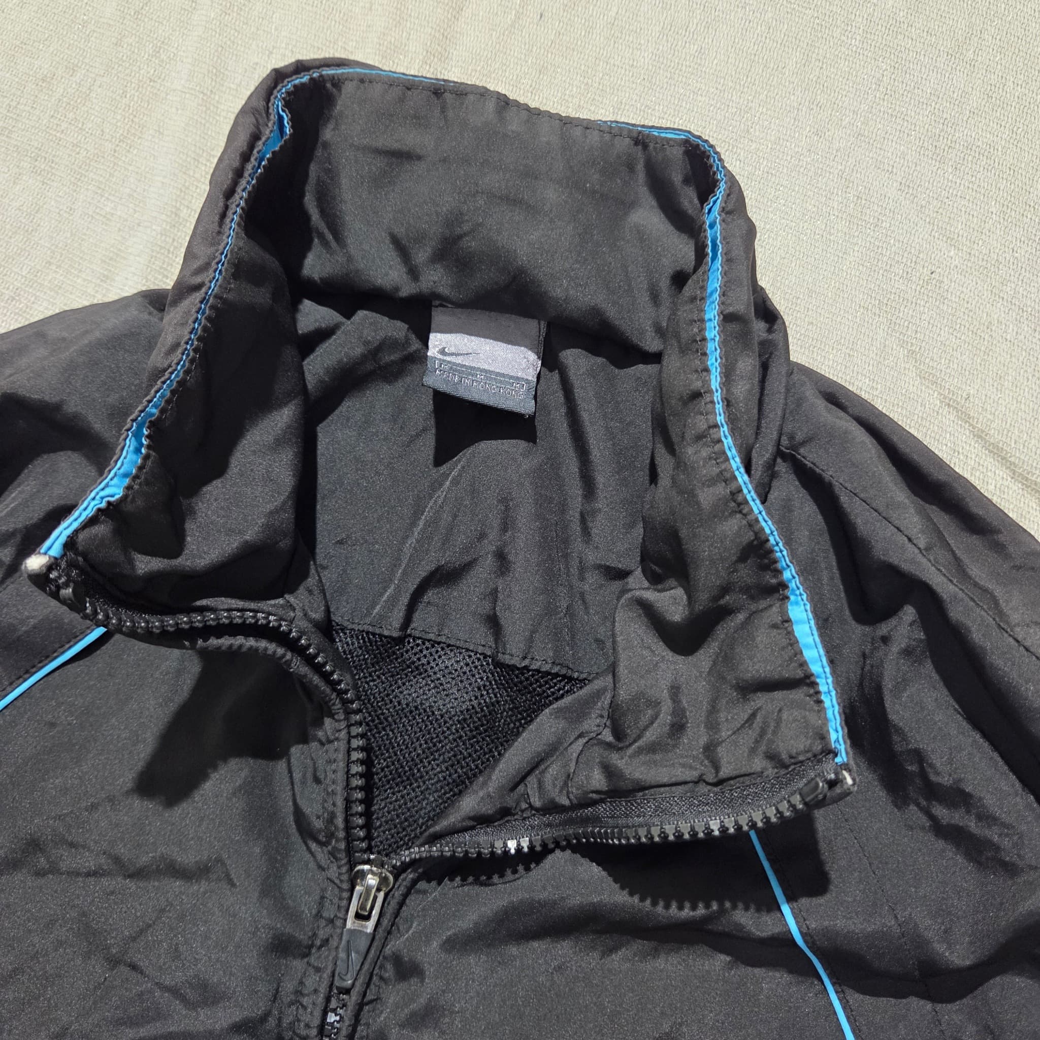 Vintage Nike Track Jacket Black Blue Full Zip Baggy 2000s Men's — photo 3 of 4