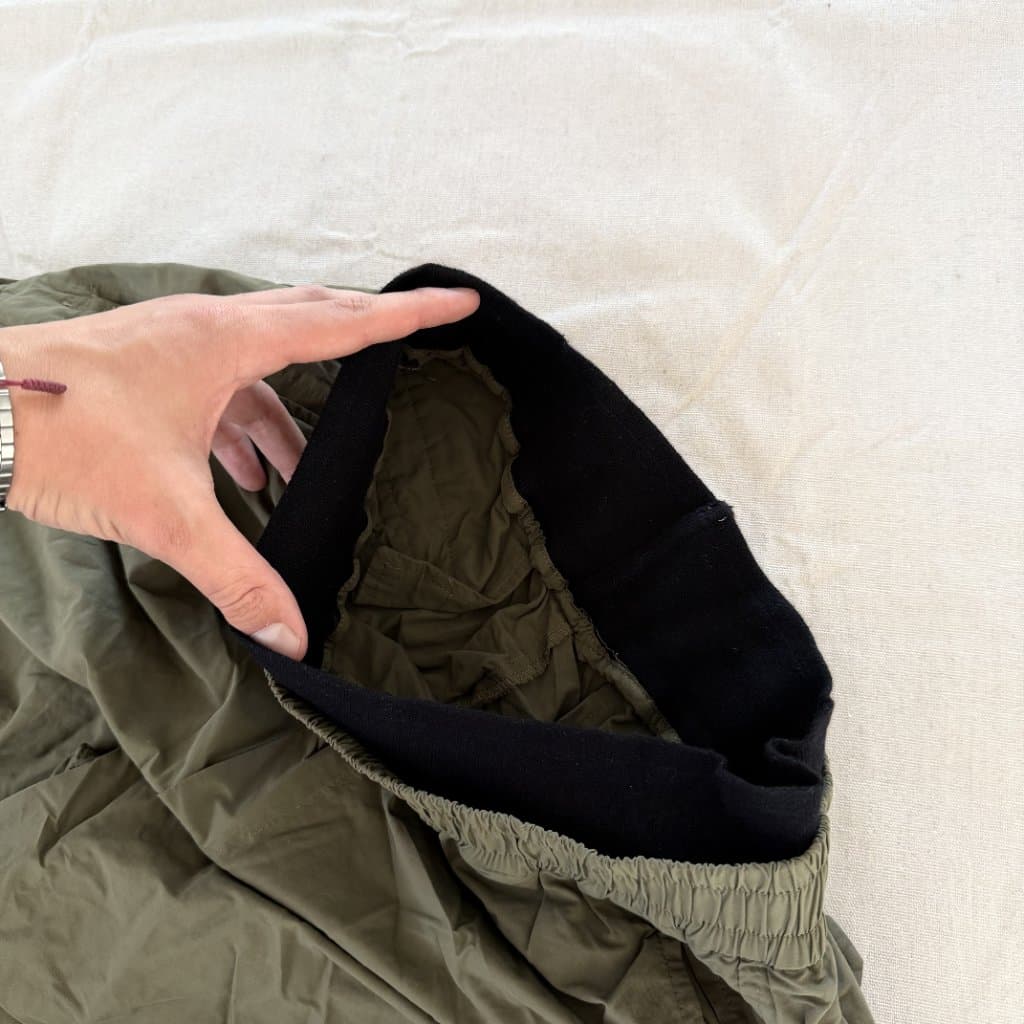 Vintage Olive Green Parachute Cargo Pants With Drawstring Hem — photo 4 of 10