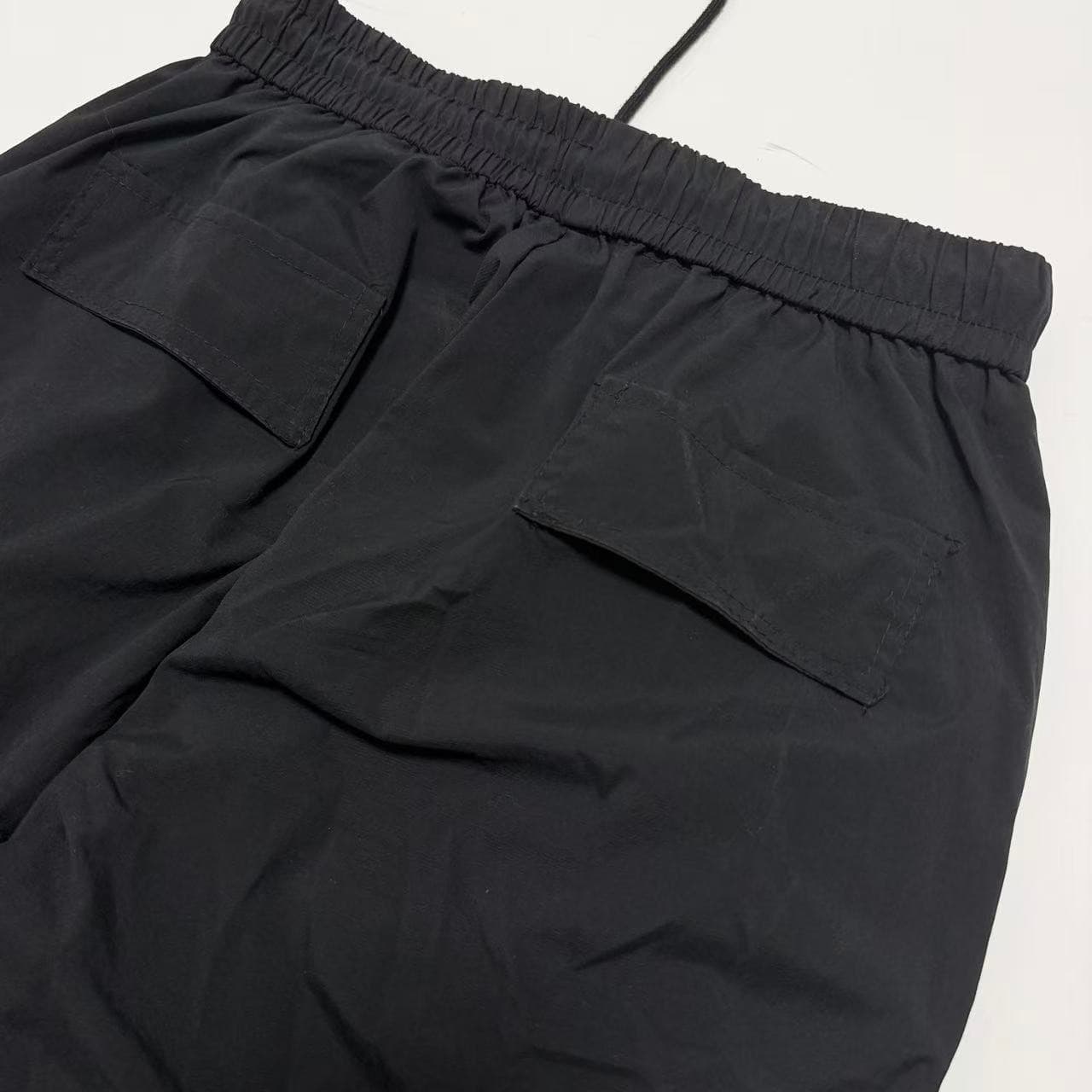 Vintage Style Black Baggy Cargo Pants Elastic Waist Unisex — photo 4 of 5