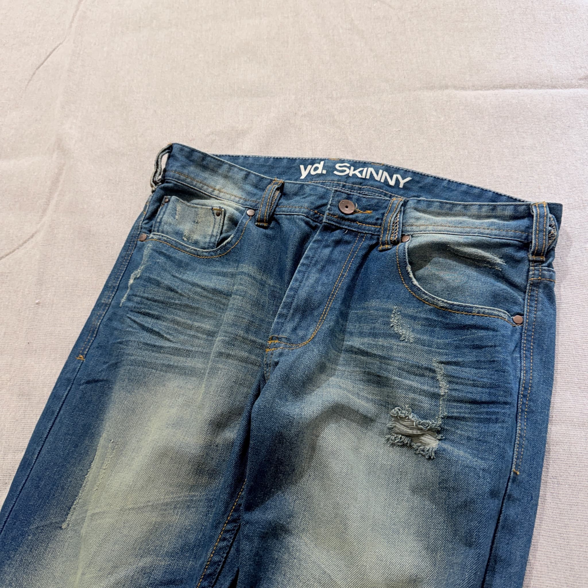 Yd. Skinny Distressed Blue Denim Jeans Men's Size 33 — photo 3 of 7