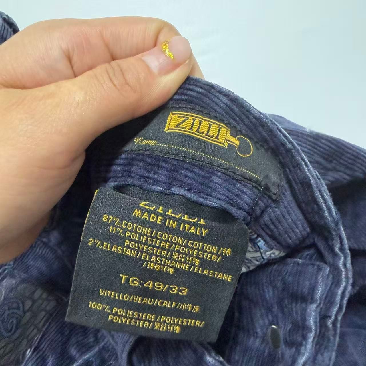 Zilli Navy Blue Corduroy Pants — photo 4 of 7